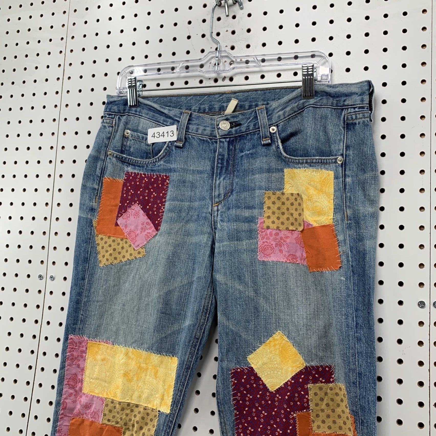 Rag & Bone VINTAGE Rag & Bone Patchwork Denim Jeans Womens Size 28 34x28 Blue Regular 5-Pocket Womens Jeans Size 28" / US 6 / IT 42 - 3 Thumbnail