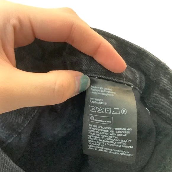 H&M H&M Denim Mini Skirt Womens 6 High Waisted Black Cotton High Low Casual Size 28" / US 6 / IT 42 - 6 Thumbnail