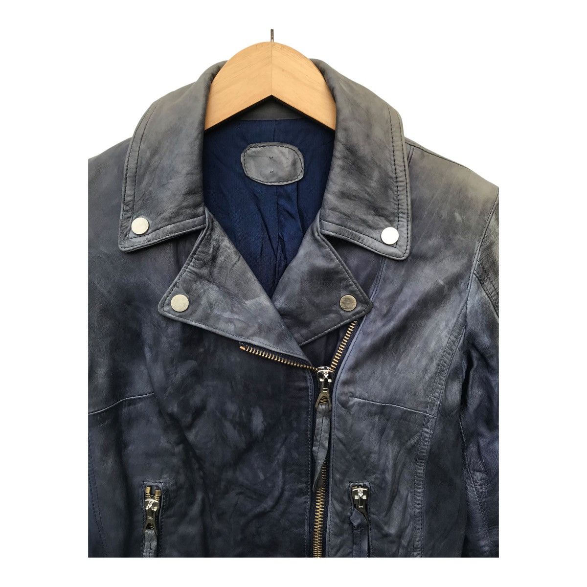 Vera Pelle Vera Pelle Women Double Collar Rockabilly Leather Jacket Size S / US 4 / IT 40 - 3 Thumbnail