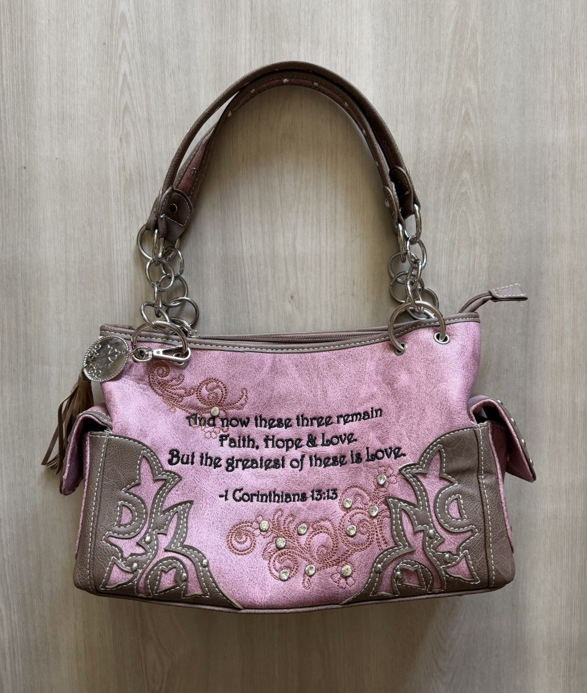 Vintage Cowgirl Trendy Western Cross Bible Verse Purse w/ Conceal Size ONE SIZE - 1 Thumbnail
