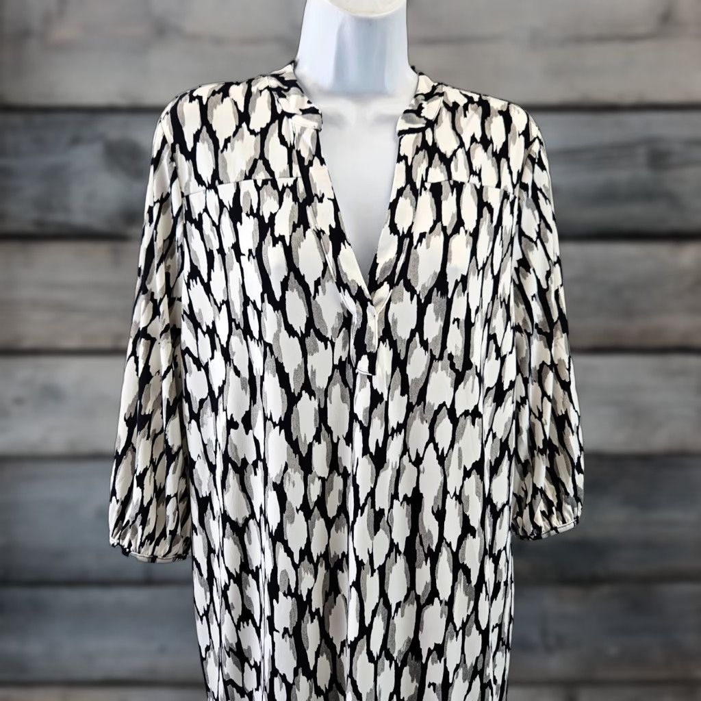 Banana Republic VINTAGE Banana Republic Womens Dress Sz Medium Petite Black Gray 3/4 Sleeve Size M / US 6-8 / IT 42-44 - 1 Thumbnail