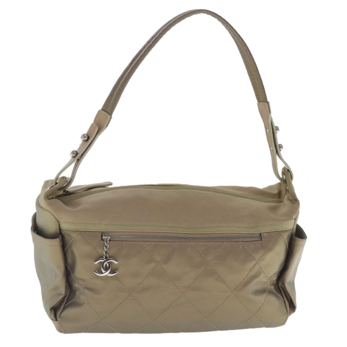 Chanel Paris Biarritz Gold Canvas Shoulder Bag (Pre-Owned) Size ONE SIZE - 1 Thumbnail