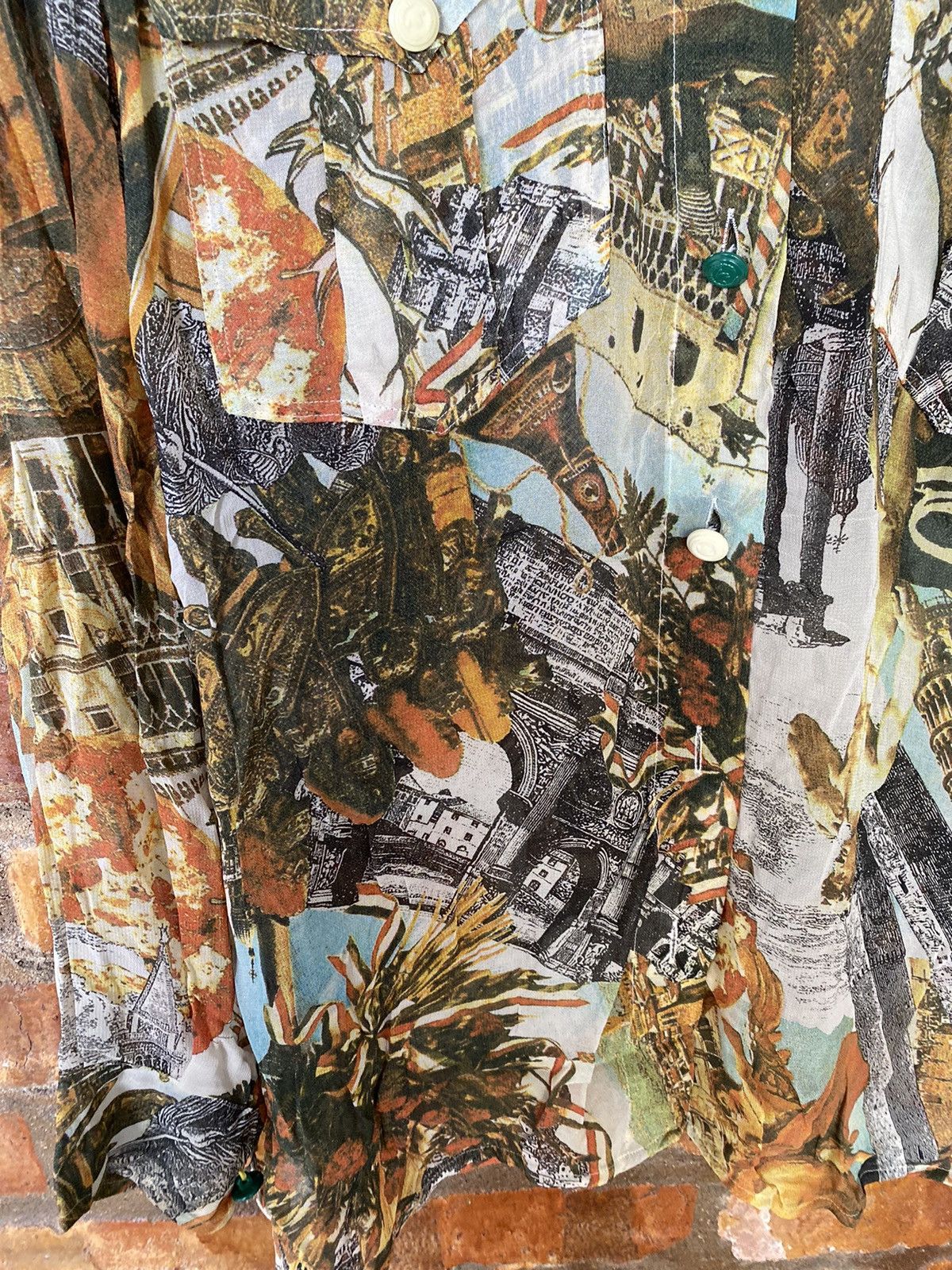 Moschino 1990s Iconic renaissance 100% rayon shirt Size M / US 6-8 / IT 42-44 - 8 Thumbnail