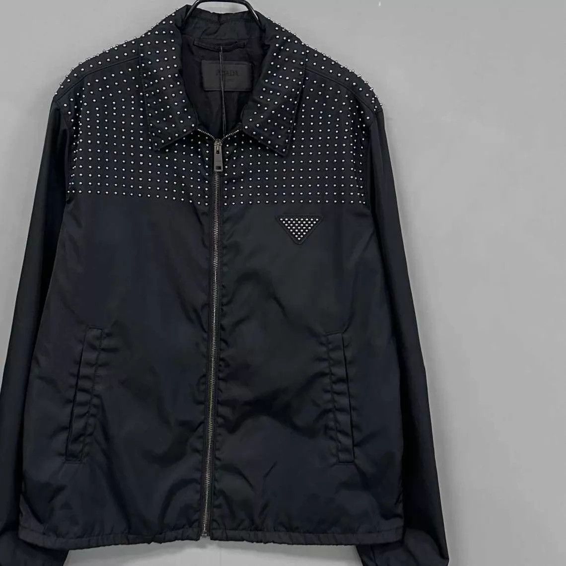 Prada PRADA Black Heavily Riveted Jacket Size 50 Size US M / EU 48-50 / 2 - 2 Thumbnail