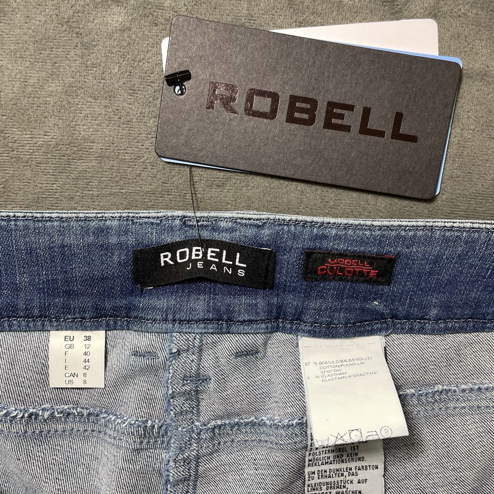 Other Robell Culotte Cropped Trouser Jeans Raw Hem 64 Blue Size 8 Size 30" / US 8 / IT 44 - 3 Thumbnail