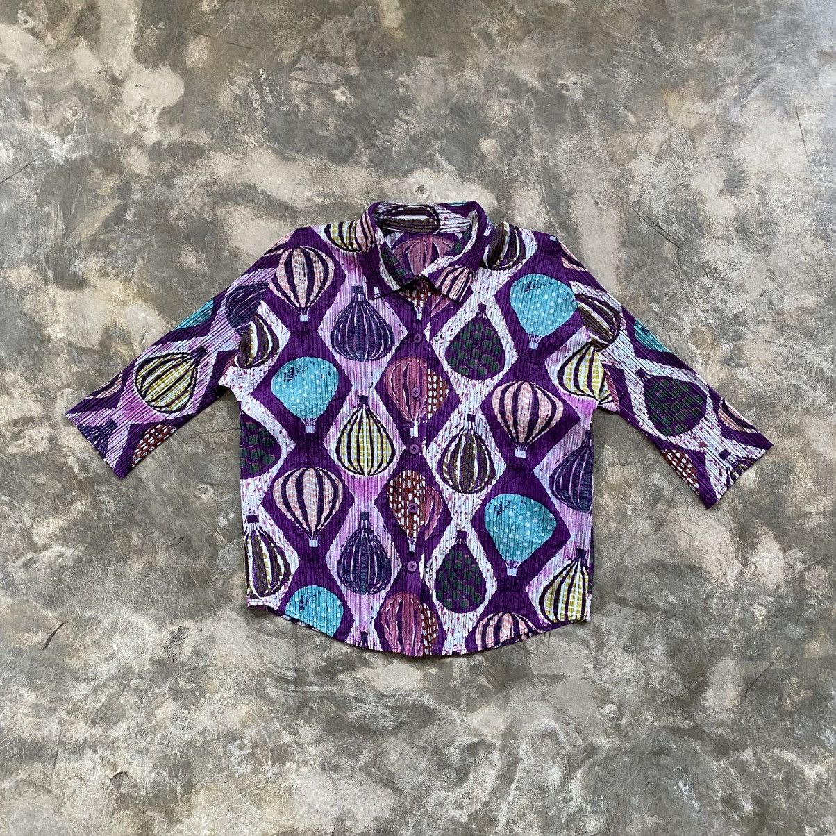 PLEATS PLEASE Issey Miyake Air Ballon Button Up Shirt