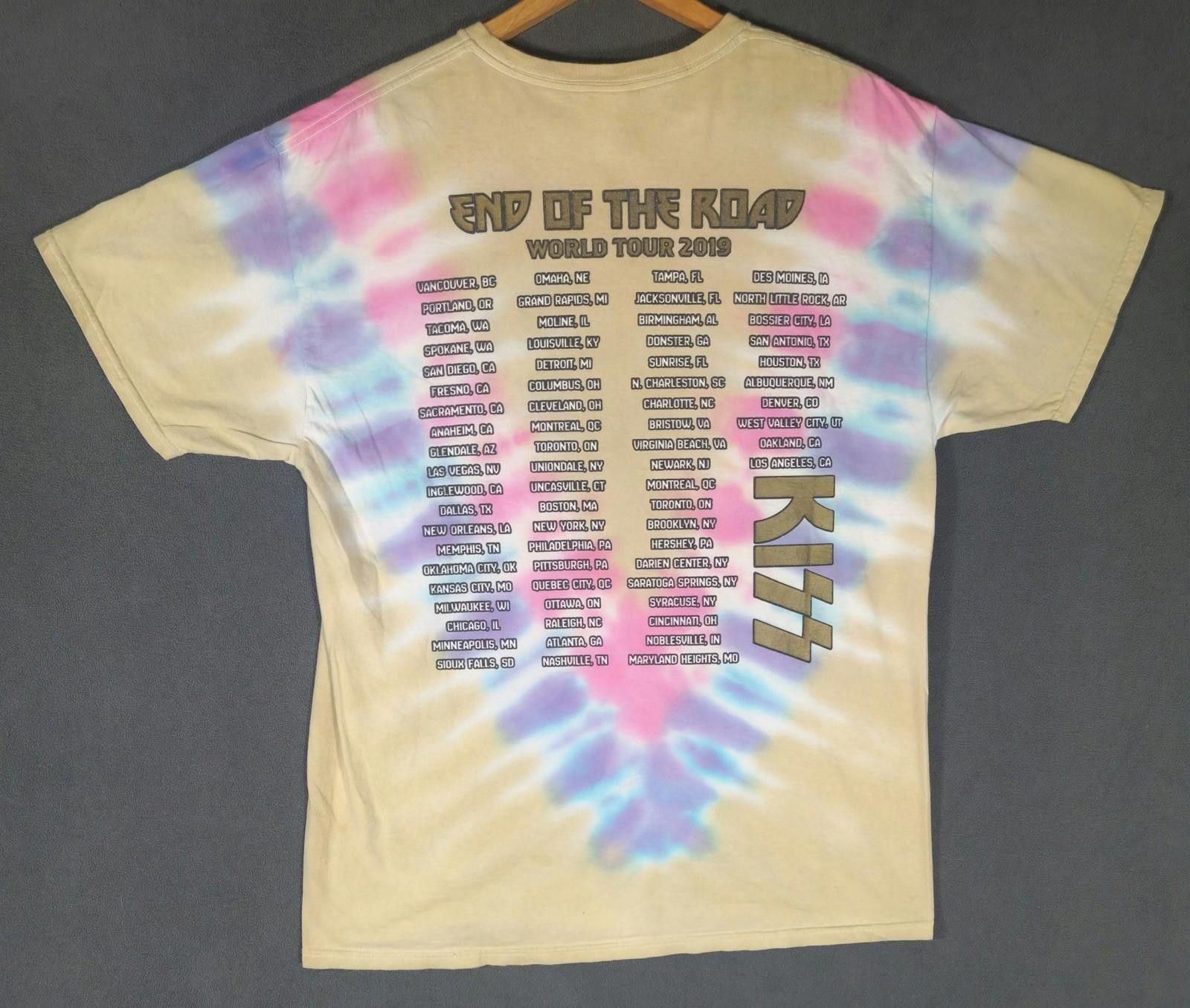 Fruit Of The Loom Vintage KISS “End of the Road 2019” Tie-Dye Tour Size L (#2) Size US L / EU 52-54 / 3 - 4 Thumbnail