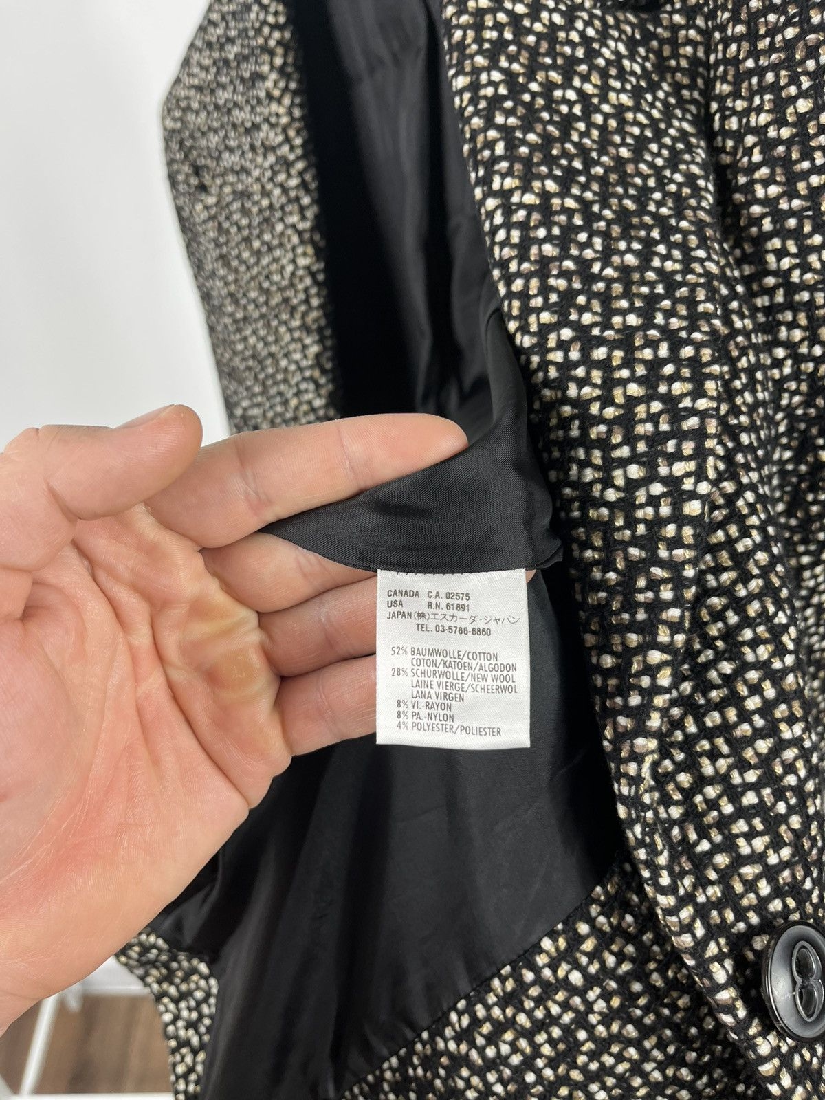 Escada Escada Edition Women’s Tweed Wool Blazer Black White Size 40 Size M / US 6-8 / IT 42-44 - 10 Thumbnail