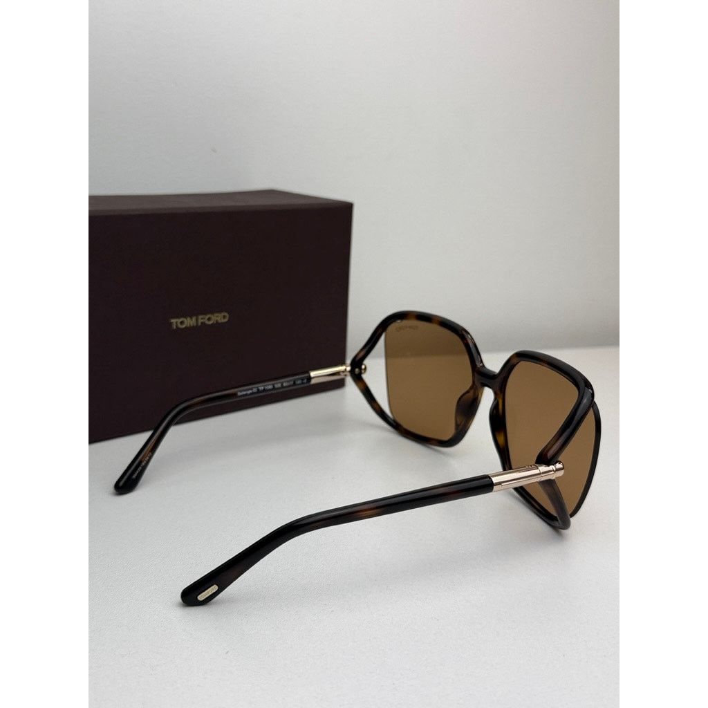 Tom Ford NEW Tom Ford FT1089 Solange Square Sunglasses Dark Brown Size ONE SIZE - 5 Thumbnail