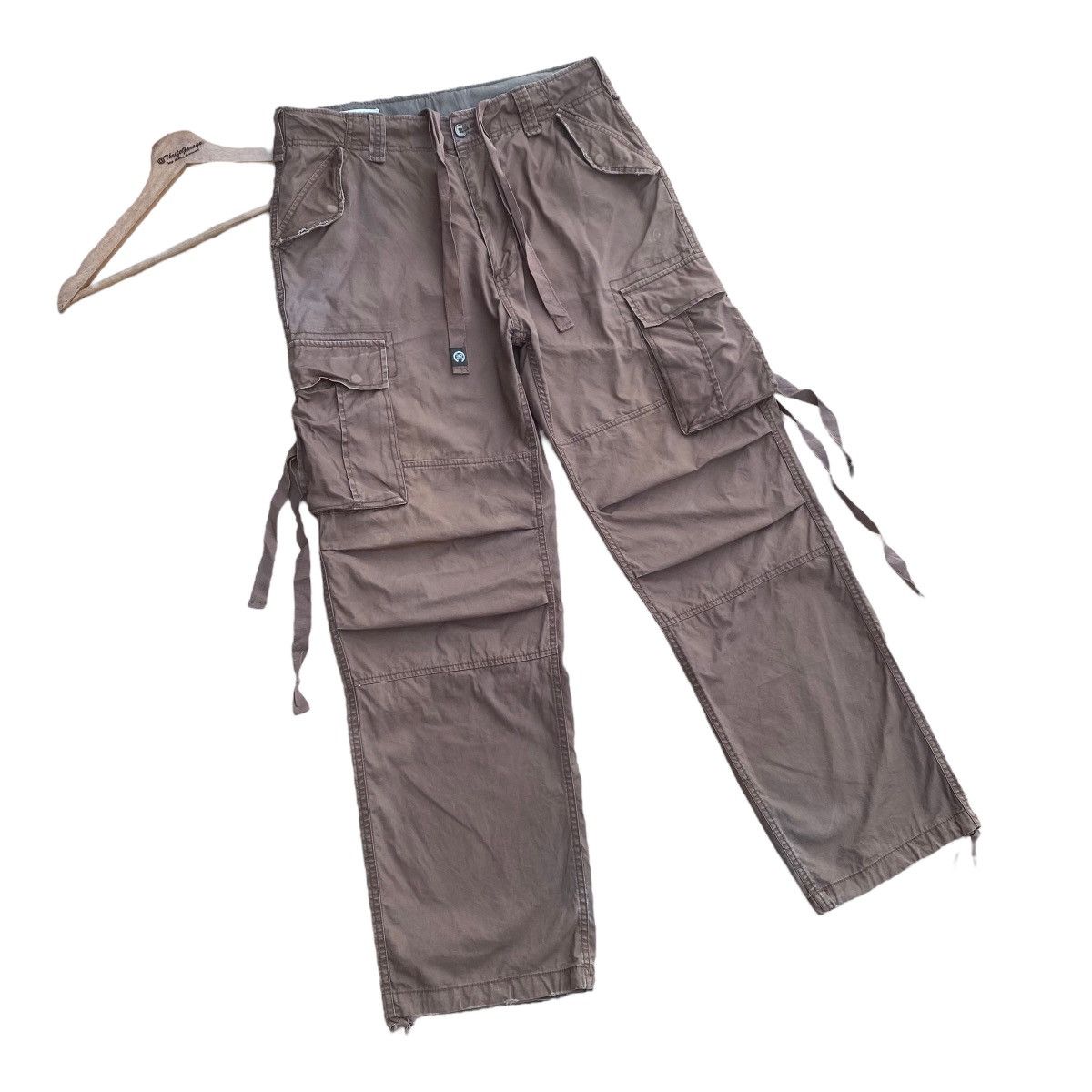 If Six Was Nine × Japanese Brand RealCrush Tactical Baggy Double Knee Bondage Cargo Pants Size US 35 - 1 Thumbnail