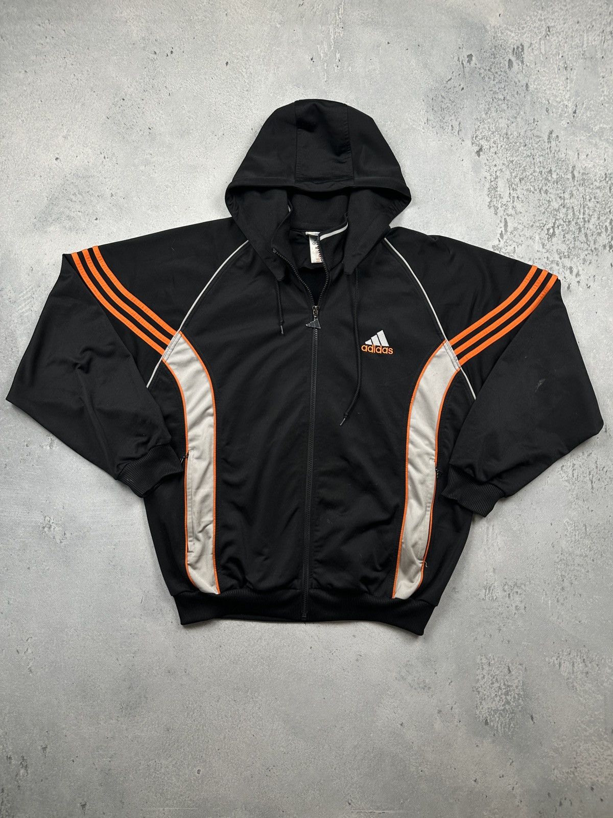 Adidas Vintage Y2K Adidas Hooded Track Jacket Stripes Oversized Fit Size US XL / EU 56 / 4 - 15 Thumbnail