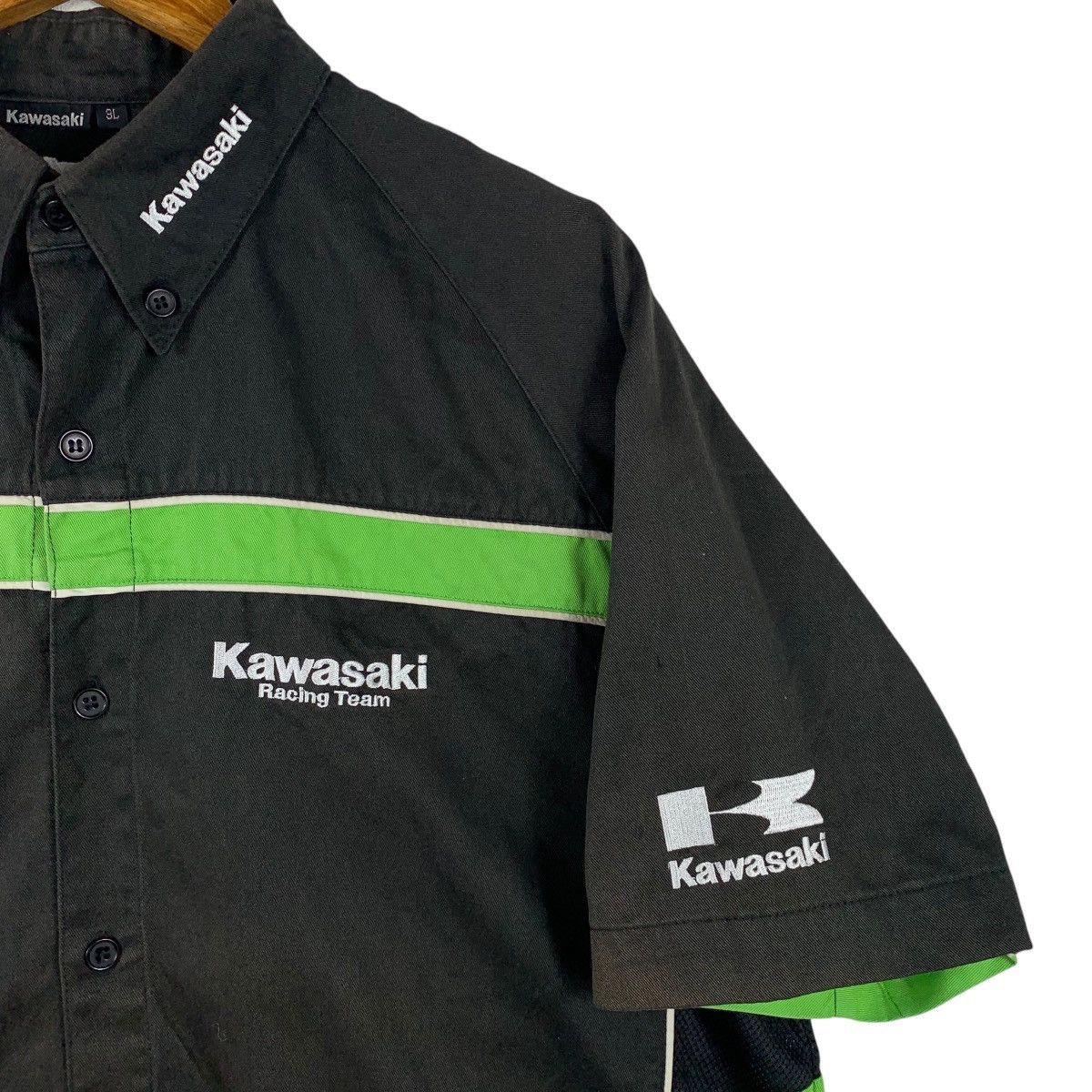 Vintage KAWASAKI Racing Team Motorsport Big Logo Worker Shirts Size US XL / EU 56 / 4 - 5 Thumbnail