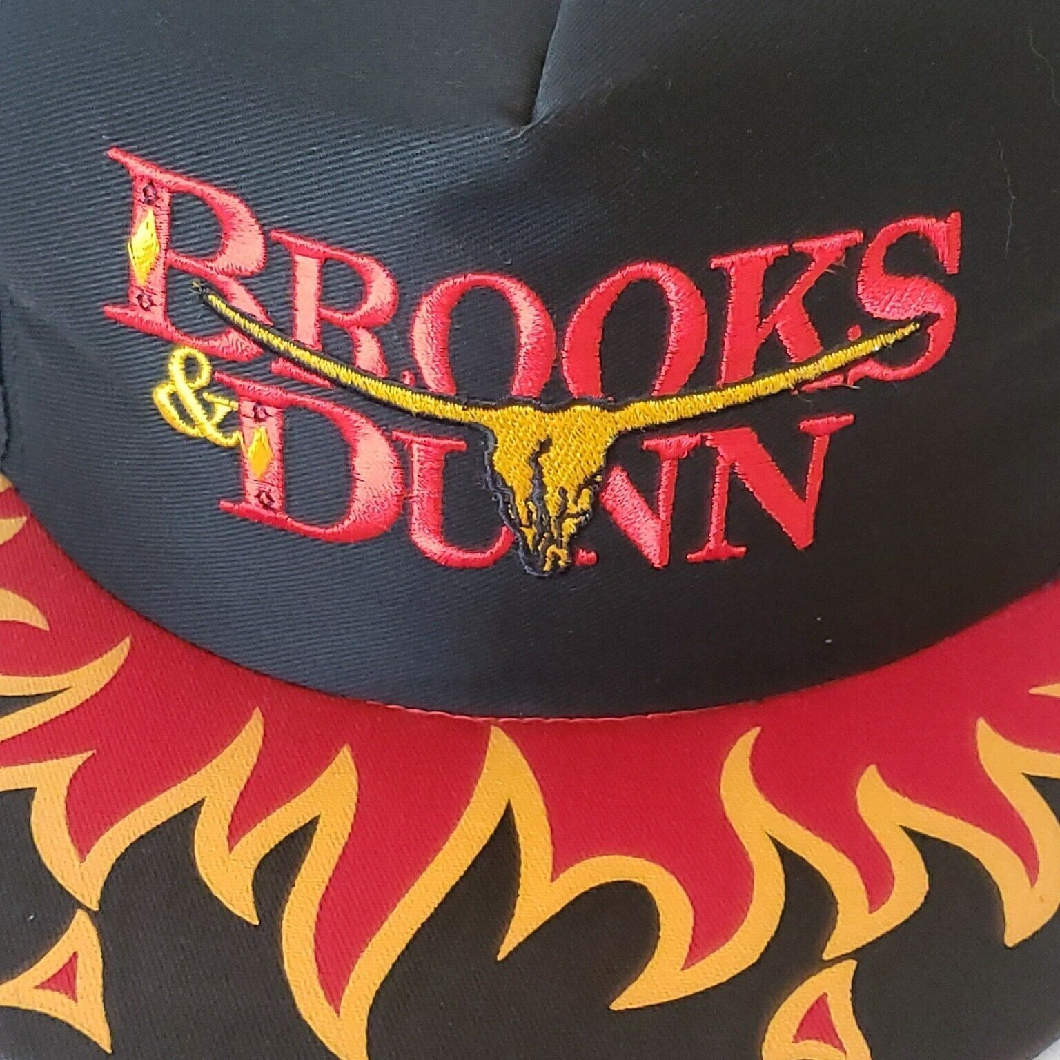 Vintage Brooks And Dunn Flaming 5 Panel Hat Getcha Some Vintage 90s Size ONE SIZE - 3 Thumbnail