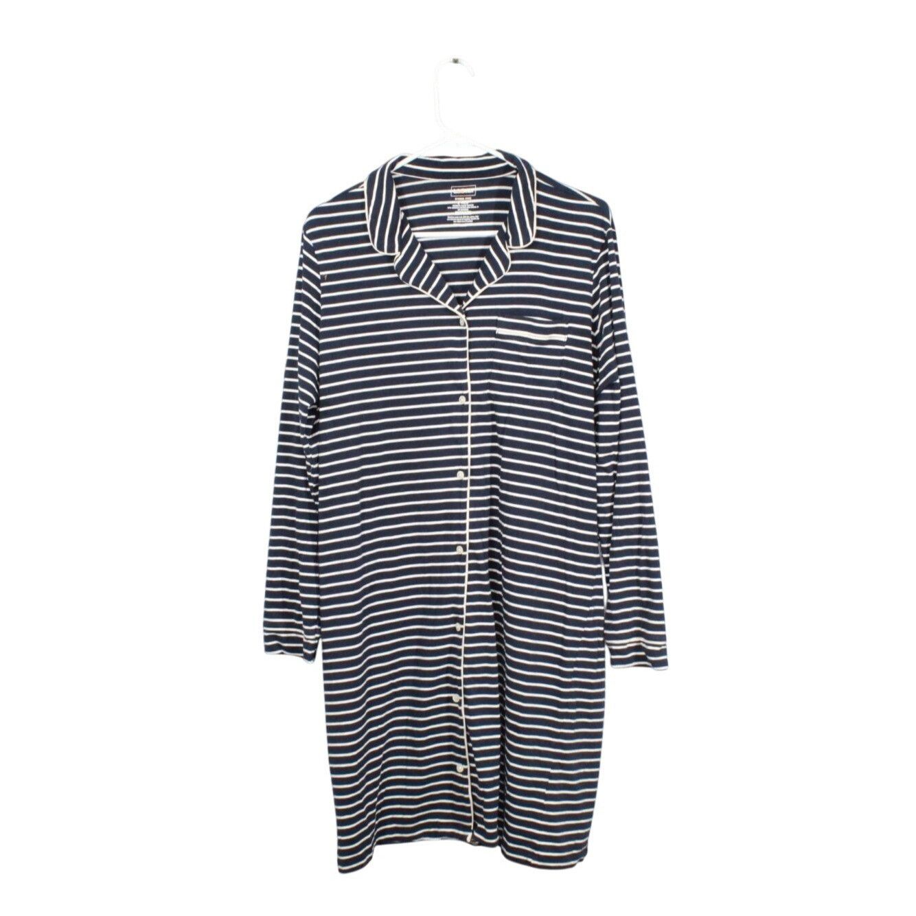 L.L. Bean LL Bean Super Soft Shrink Free Button Nightgown Stripe Size L / US 10 / IT 46 - 1 Thumbnail