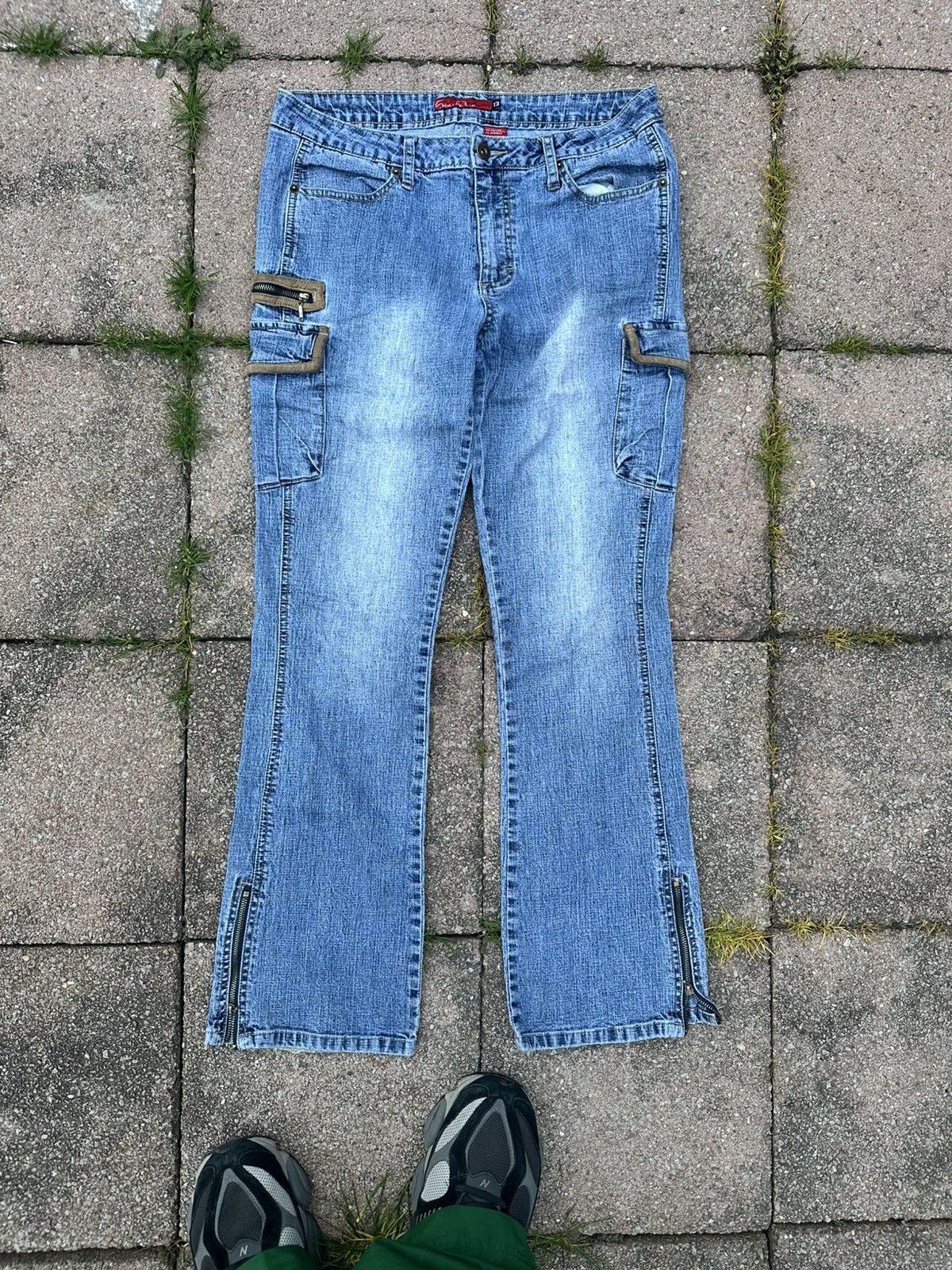 Southpole × Vintage Vintage/y2k southpole women’s flared cargo jeans Size 36" / US 14 / IT 50 - 2 Thumbnail