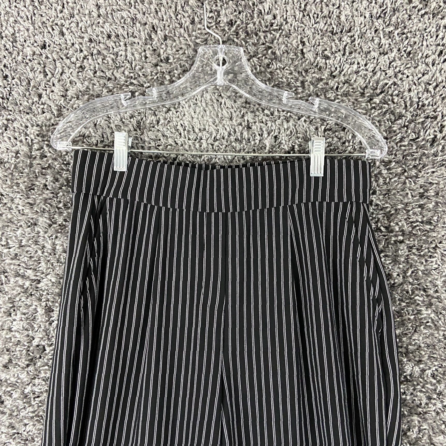 Vintage Hilary Radley Dress Pants Women M Black White Striped Pants - Women’s Medium Striped Trousers Size 32" / US 10 / IT 46 - 4 Thumbnail