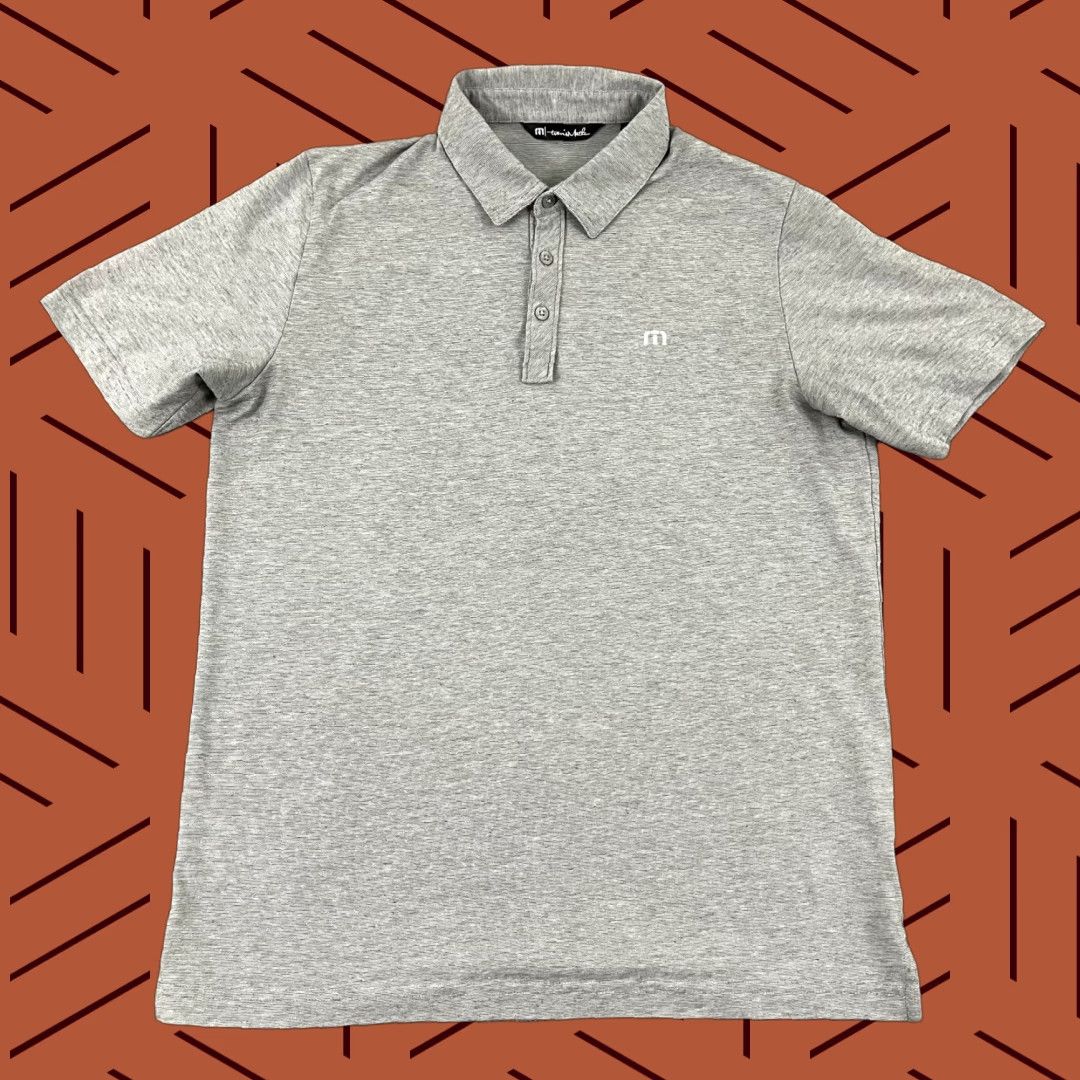TravisMathew Travis Mathew Polo Shirt Mens Large Gray Striped Golf Performance Short Sleeve Size US L / EU 52-54 / 3 - 1 Thumbnail