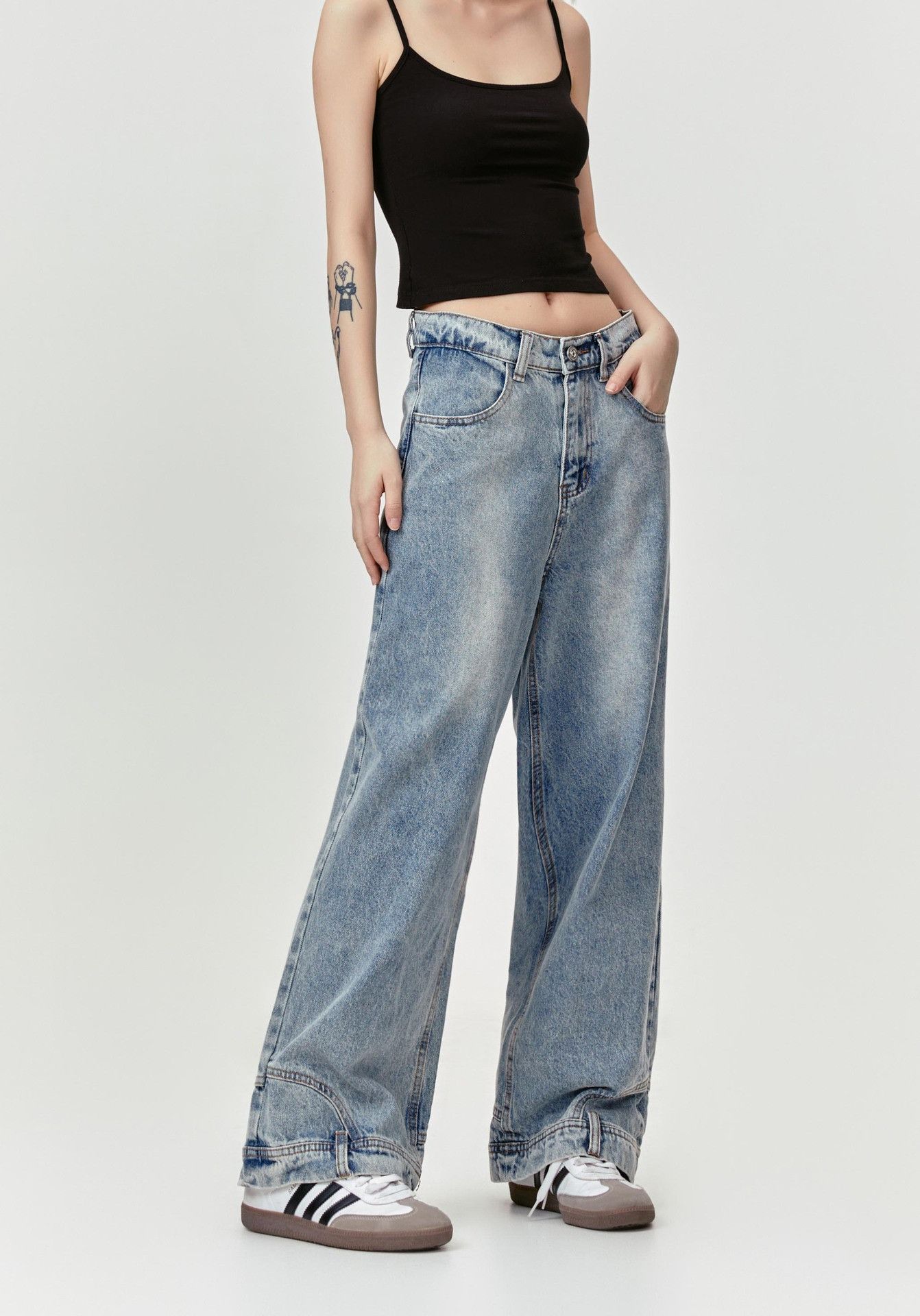 Japanese Brand American retro washed distressed loose straight leg jeans Size US 32 / EU 48 - 2 Thumbnail