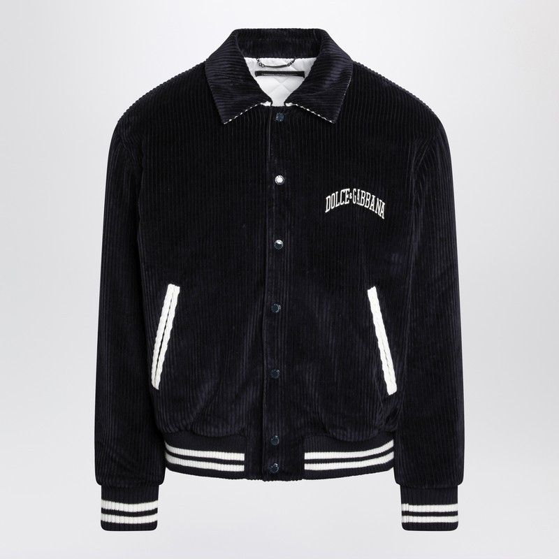 Dolce&Gabbana Navy Corduroy Varsity Bomber