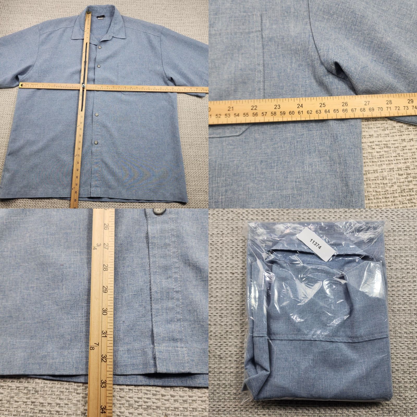 Vintage Saga Shirt Mens 3XL Blue Short Sleeve Button-Up Camp Casual Made In USA Rayon Shirt Size US XXL / EU 58 / 5 - 8 Thumbnail