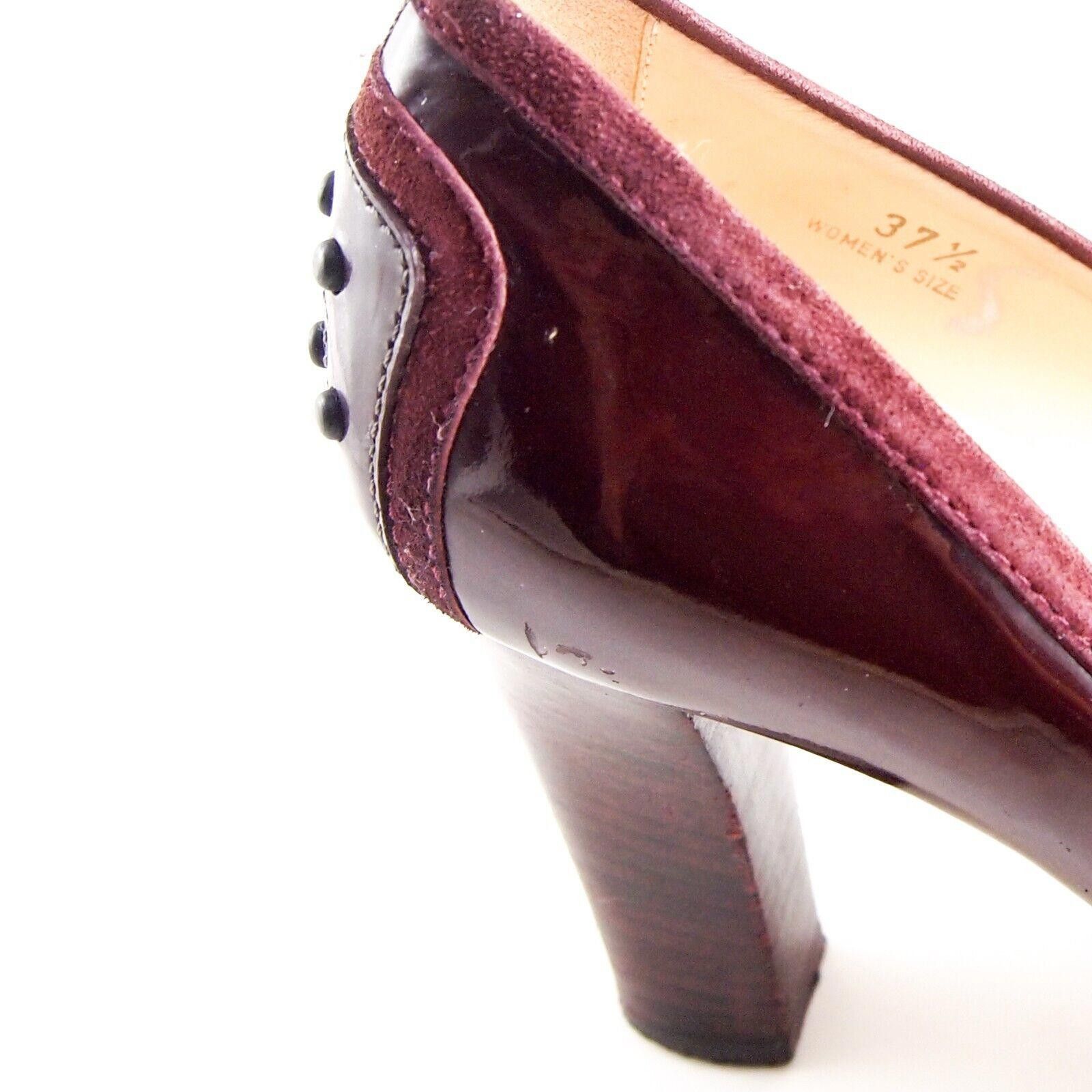 Tod's Tod's Heels Pumps Burgundy Leather Womens US 7.5 EU 37.5 Size US 7.5 / IT 37.5 - 5 Thumbnail