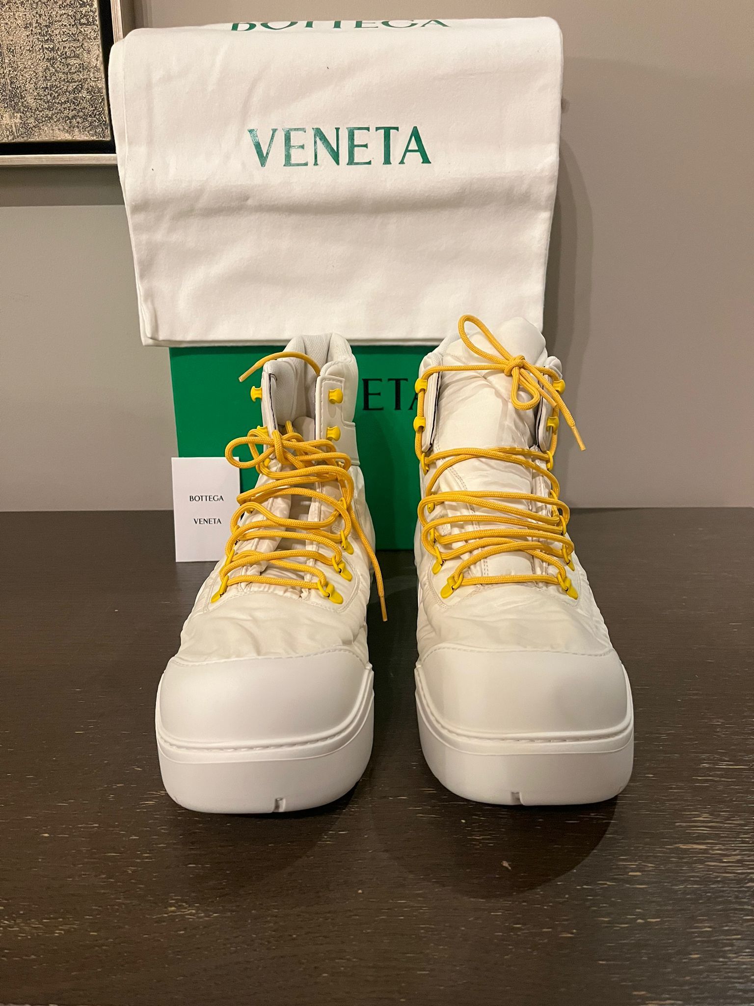 Bottega Veneta o1rshd1 Puddle Bomber Boots in String / Egg Yolk Size US 13 / EU 46 - 6 Thumbnail