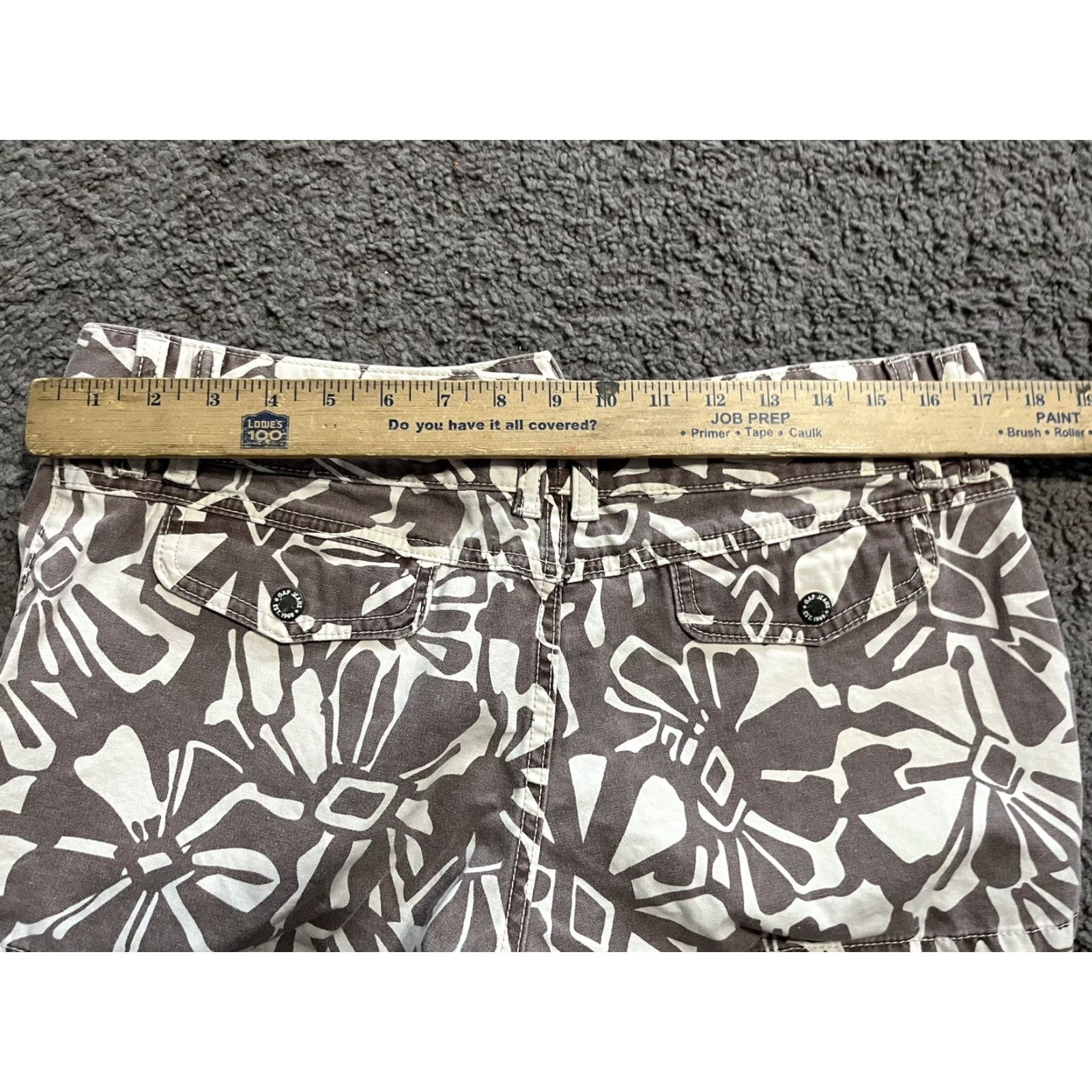 Gap Gap Jeans Printed Shorts All Over Beige & White 10 Denim Size 32" / US 10 / IT 46 - 4 Thumbnail