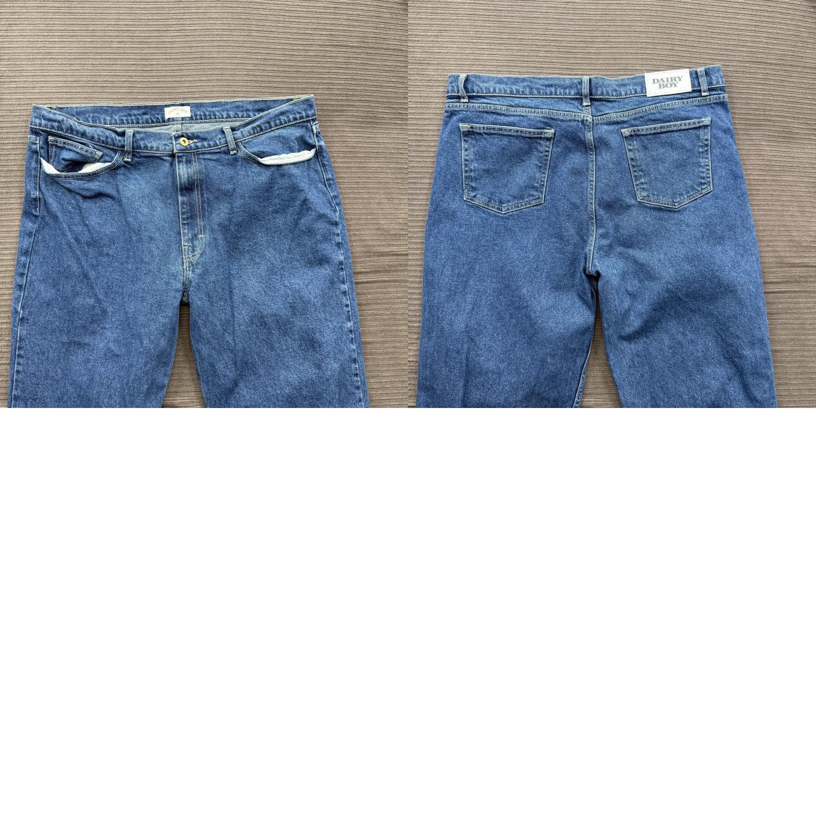 Denime Dairy Boy Jeans Mens 36 Blue Denim Relaxed Fit Straight Leg Pants 36x26 Size US 36 / EU 52 - 8 Thumbnail