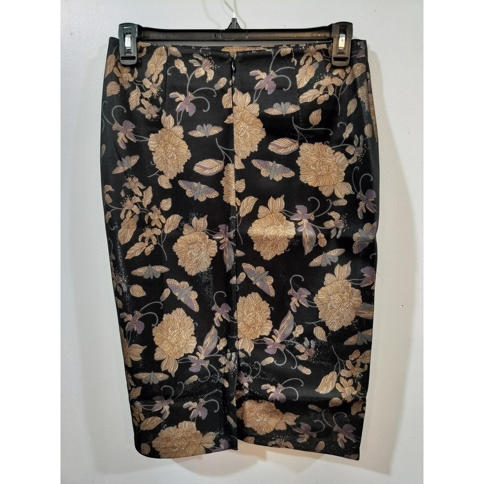 Other Eci New York Floral Mesh Pencil Skirt Black Beige Size 10 Size 32" / US 10 / IT 46 - 4 Thumbnail