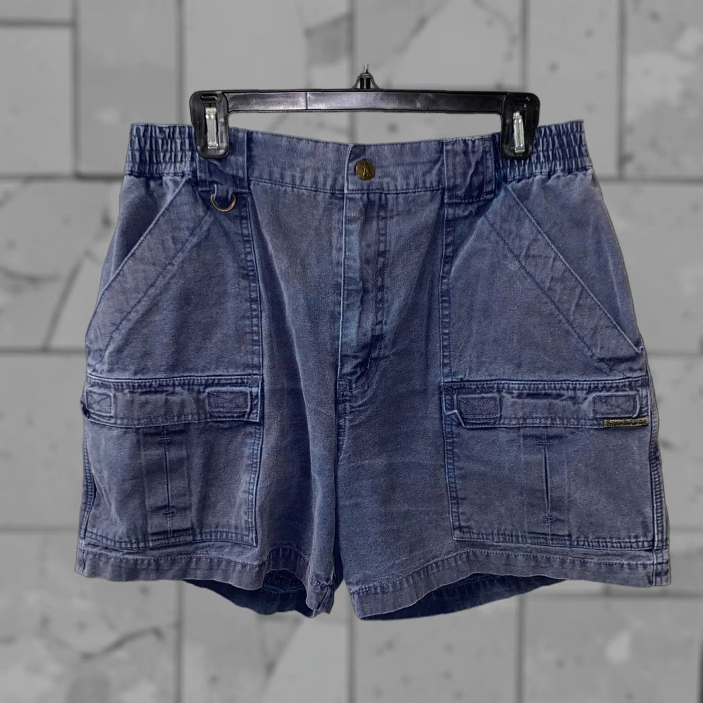 Vintage Sierra Trading Post Mens Blue Cotton Cargo Shorts Size 36, Regular Fit, Flat Front, Casual Size US 36 / EU 52 - 1 Thumbnail