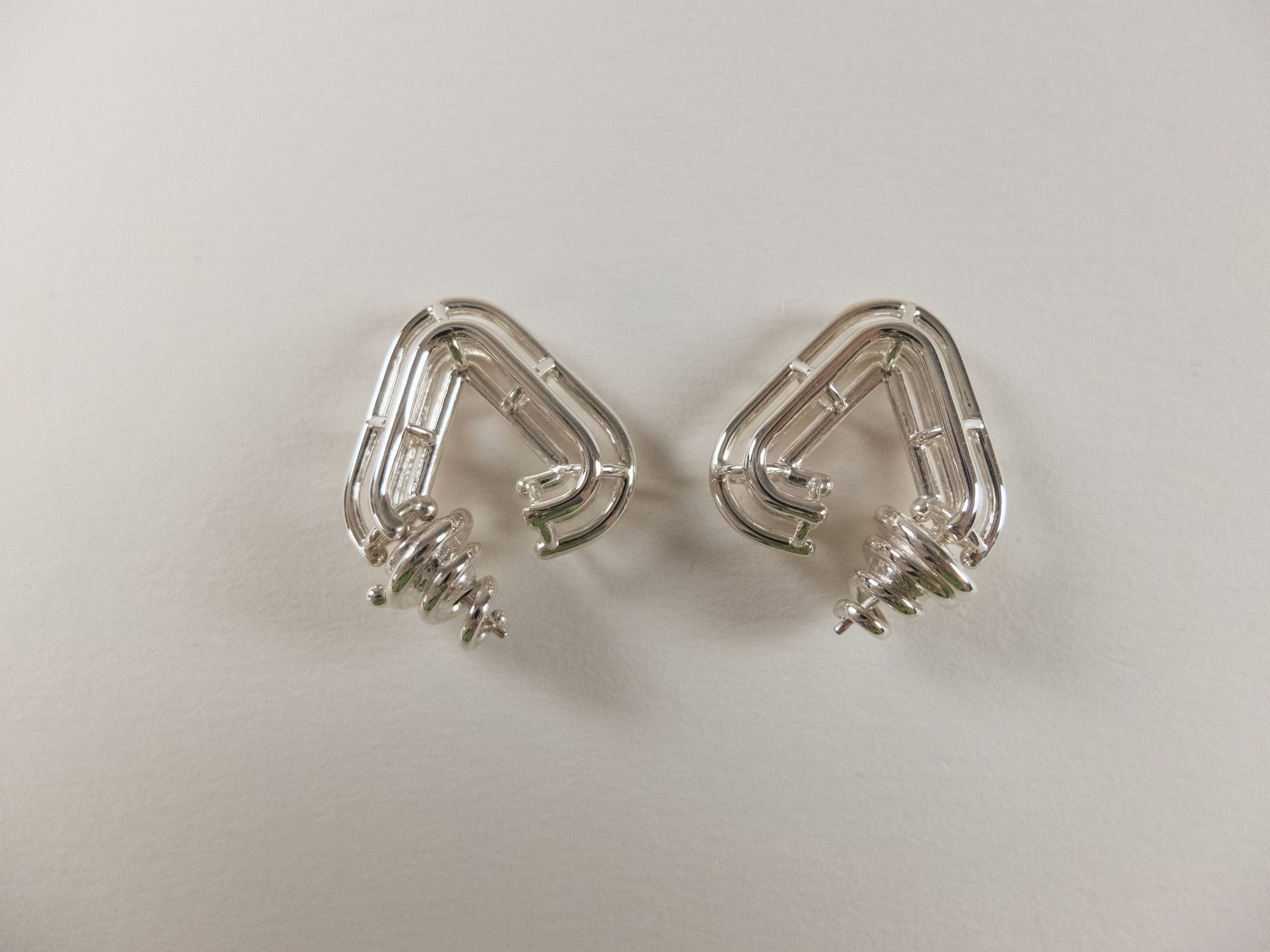 Bottega Veneta BOTTEGA VENETA Outline Sterling silver hoop earrings q Size ONE SIZE - 6 Thumbnail