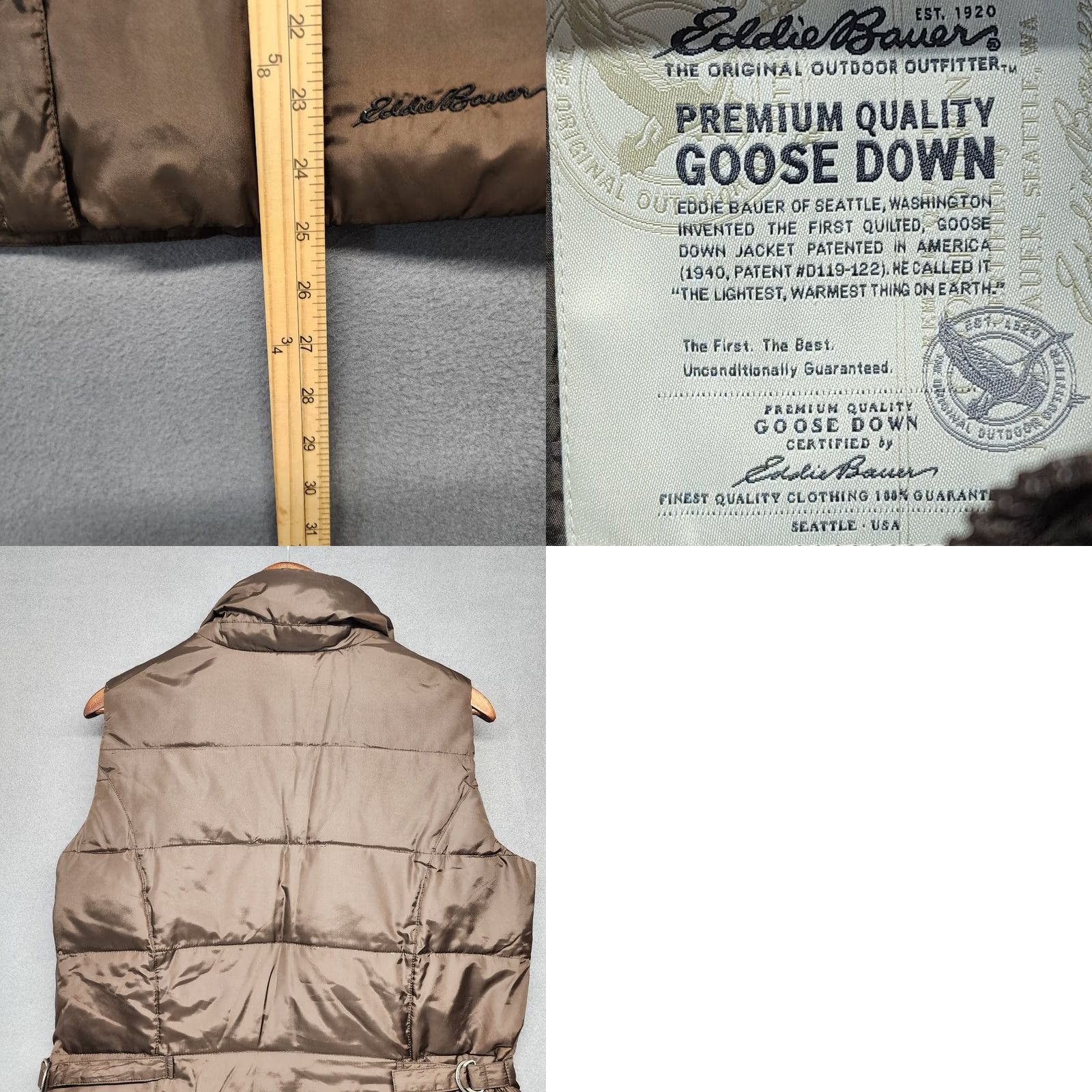 Eddie Bauer Eddie Bauer Vest Mens M Brown Goose Down Zip Outdoor Gorpcore Puffer Jacket Utility Snap Size US M / EU 48-50 / 2 - 8 Thumbnail