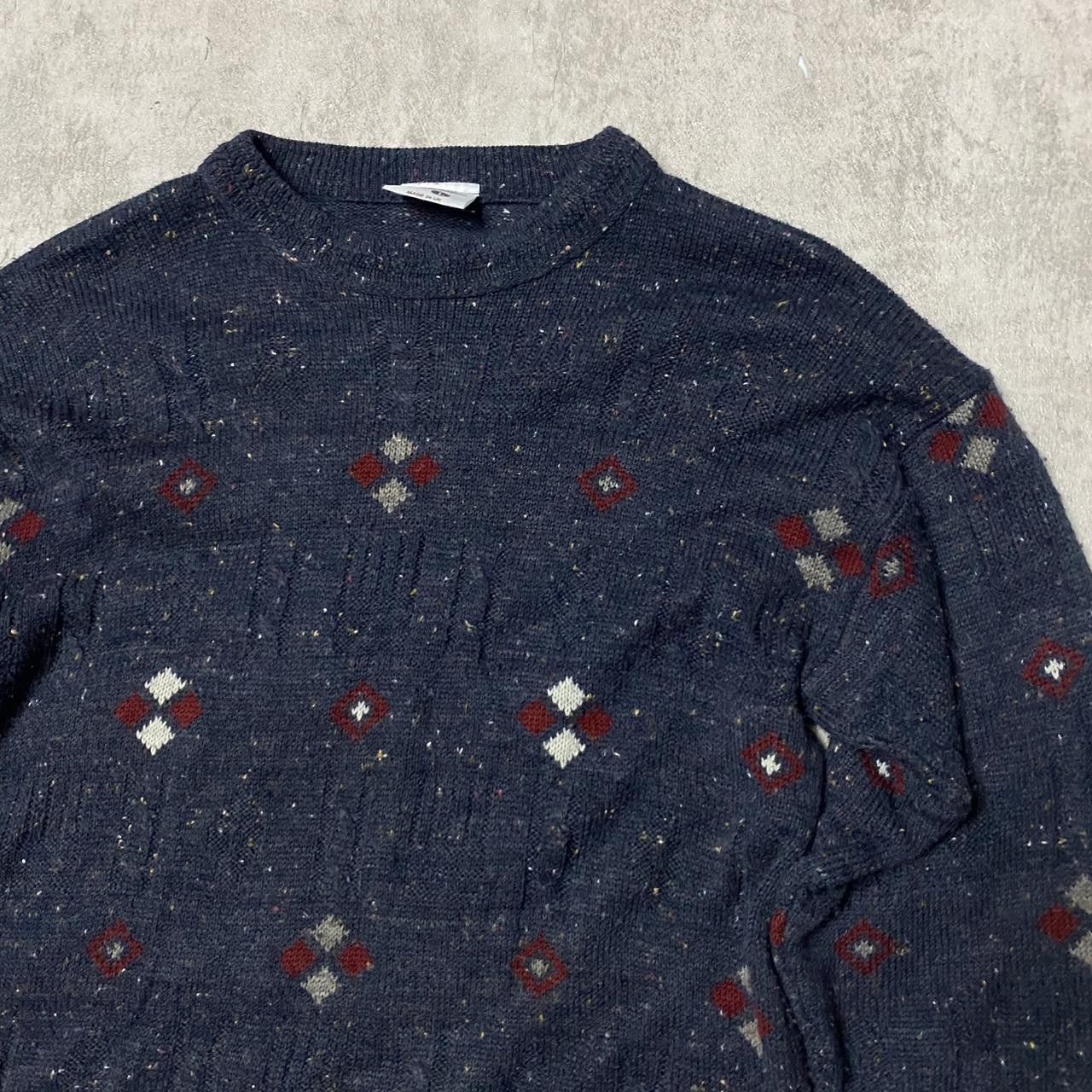 Other Navy and red 90s vintage knit sweater knit Size US L / EU 52-54 / 3 - 2 Thumbnail
