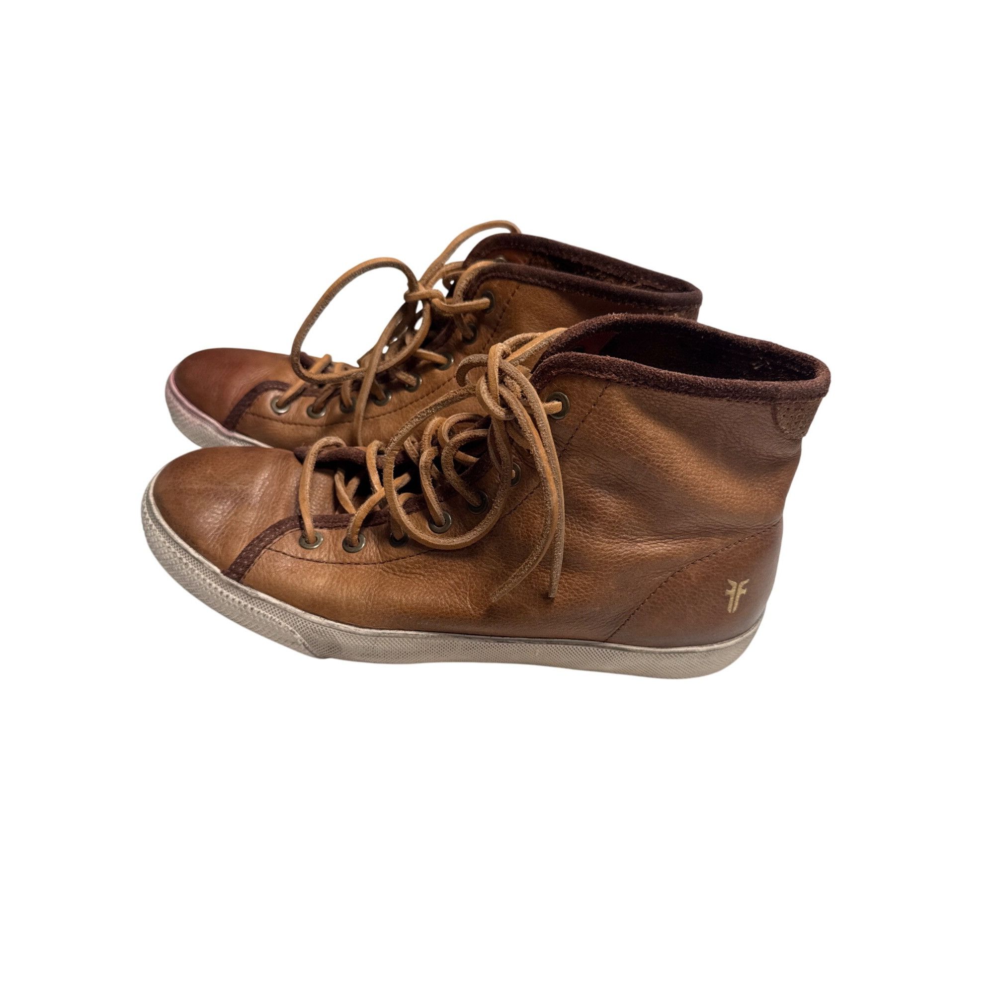Frye Frye Mens Brown Leather High Top Sneakers Size 8 SKU 7287 Size US 8 / EU 41 - 4 Thumbnail