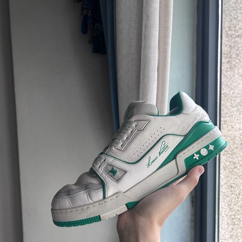 Louis Vuitton Louis Vuitton Green Leather Low-Top Trainers - Size US 8.5 / EU 41-42 - 7 Thumbnail