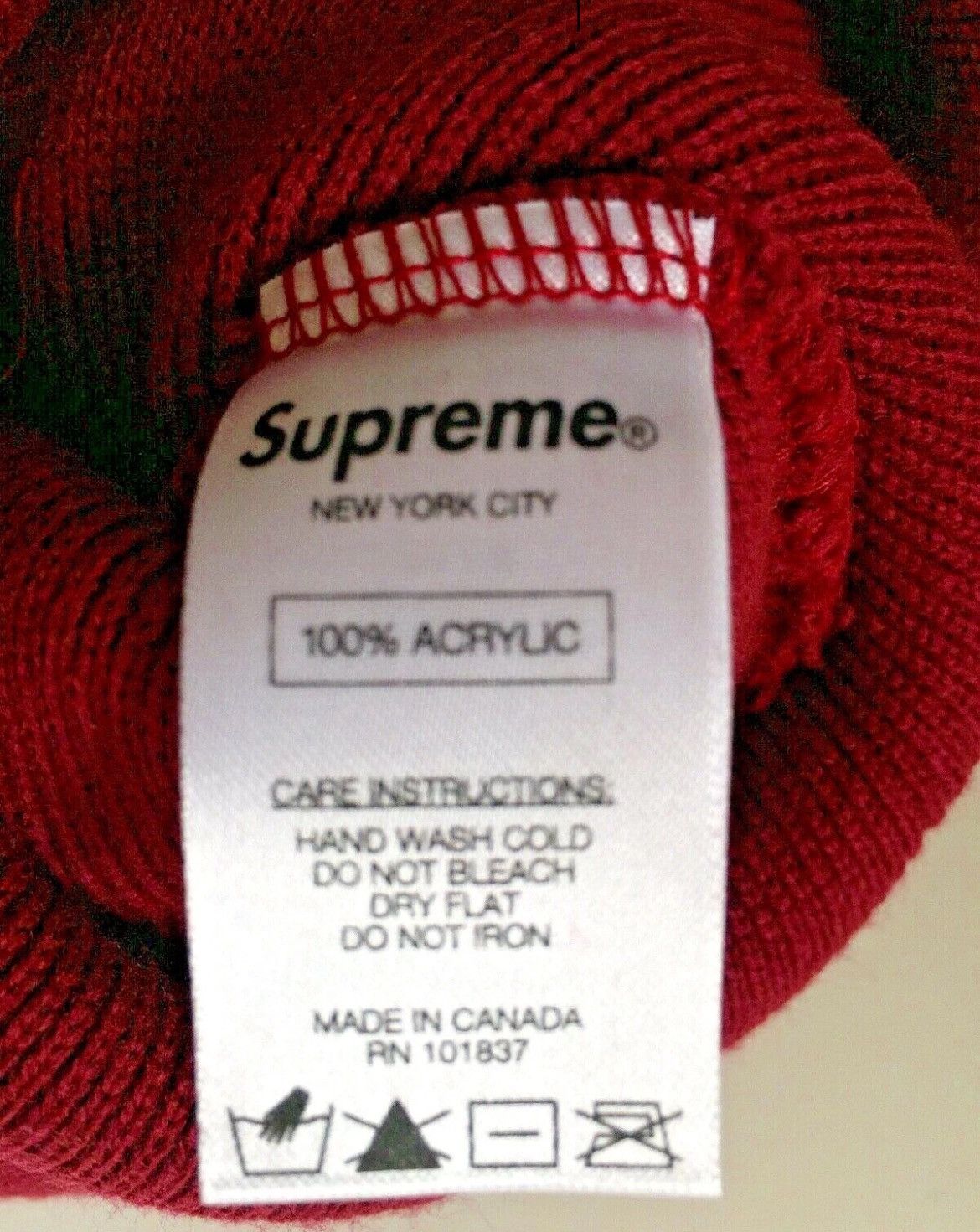 Supreme Vintage Supreme Leather Patch Beanie BURGUNDY Size ONE SIZE - 3 Thumbnail