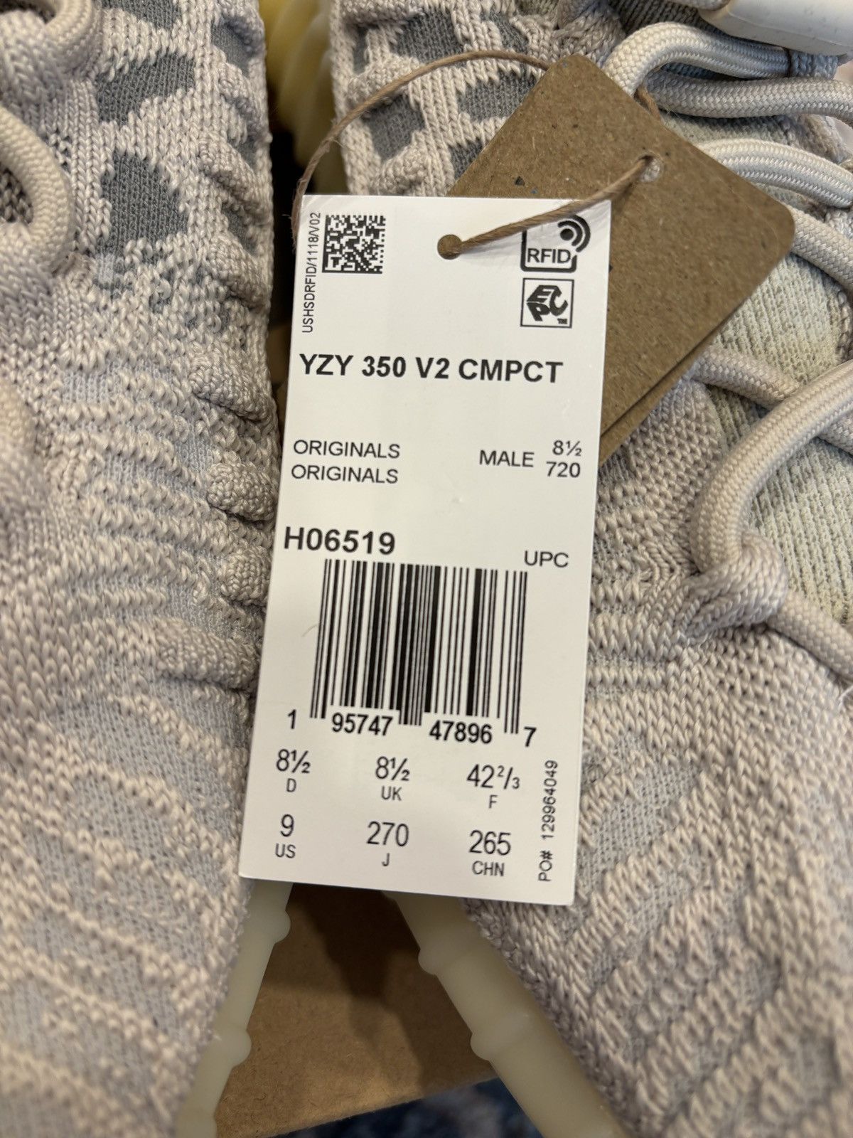 Adidas × Kanye West Adidas Yeezy 350 CMPCT Slate Bone Size US 9 / EU 42 - 7 Thumbnail