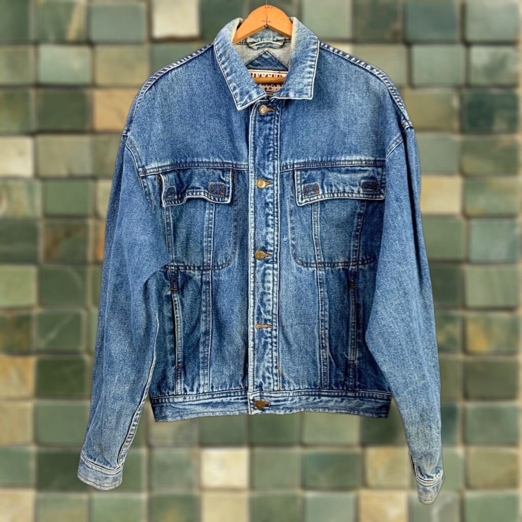 Denime VINTAGE Rugged America Denim Jacket Denim Jacket Men L Blue 80s 90s Wear Size US 33 - 1 Thumbnail