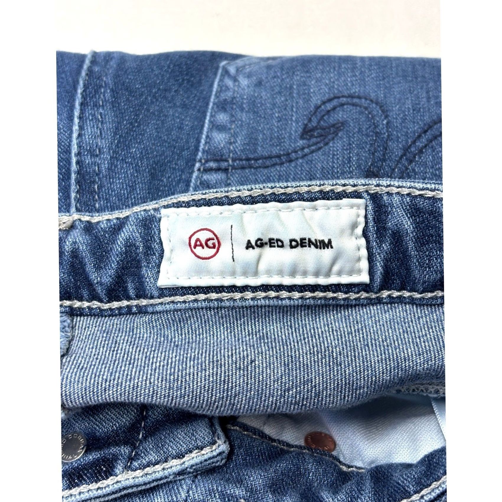 Vintage VINTAGE AG Adriano Goldschmied Prima Ankle Cigarette Leg Jeans Womens 25X28 Dark Wash Size 42" / US 20 - 5 Thumbnail