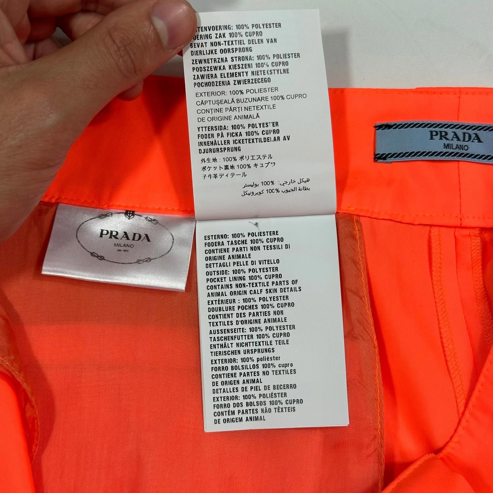Prada Prada Milano 2018 Orange Nylon Gabardine Logo Trousers - S/M Size US 30 / EU 46 - 10 Thumbnail