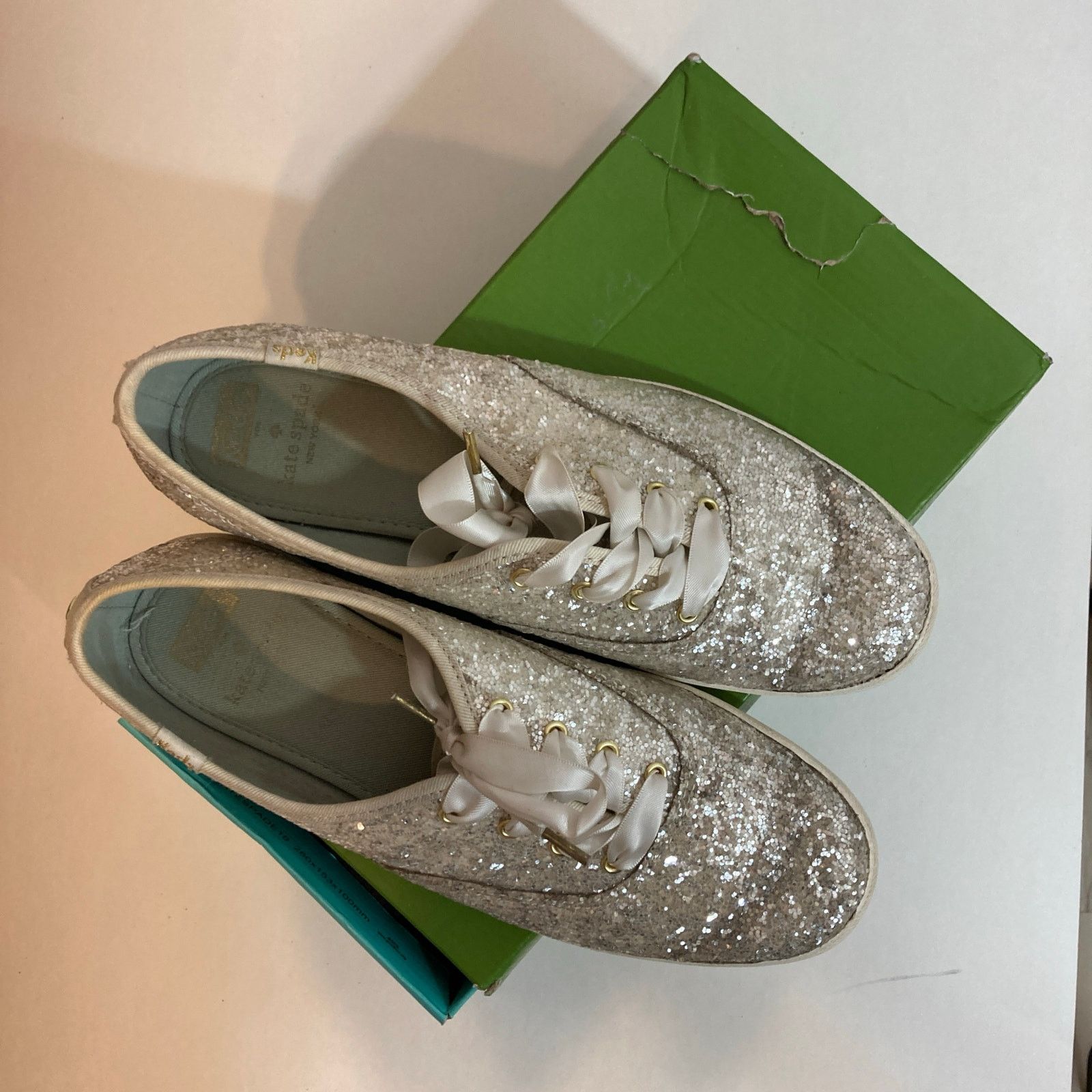 Kate Spade Keds x Kate Spade New York Champion Glitter Cream Sneakers Size US 8.5 / IT 38.5 - 14 Thumbnail