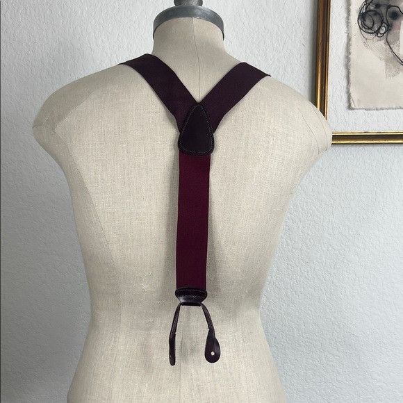 Trafalgar Trafalgar Men's Burgundy Y Back Suspenders Classic Leather T Size ONE SIZE - 2 Thumbnail