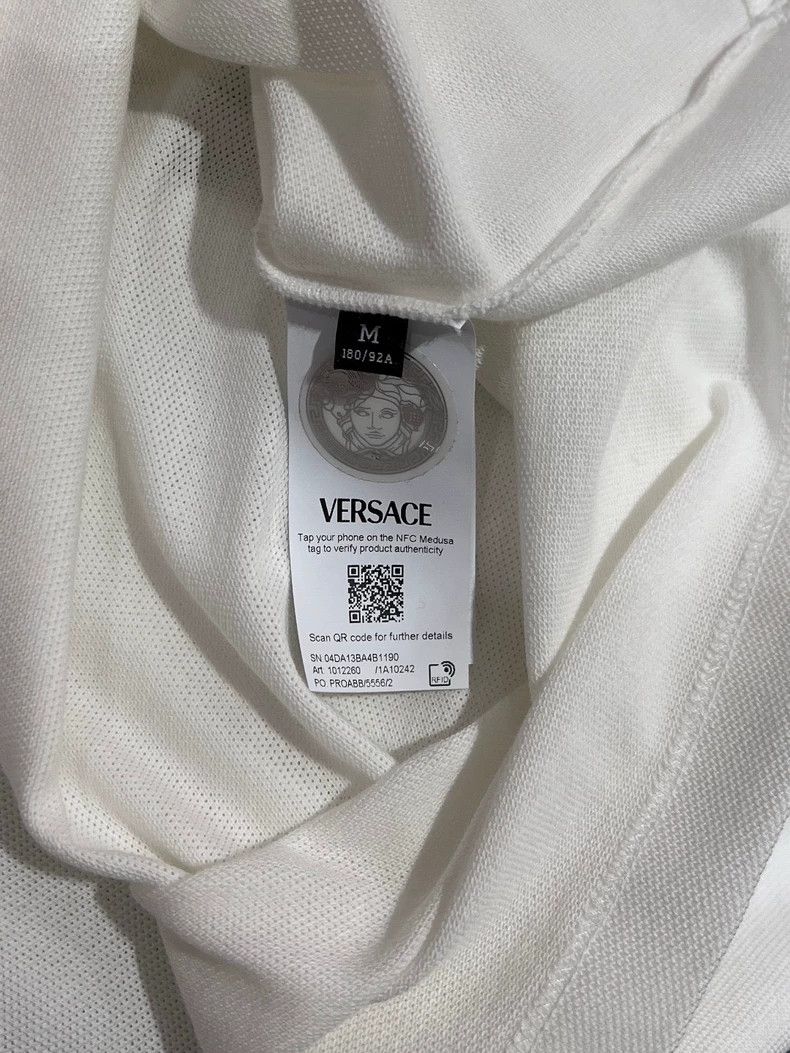 Versace Versace White cotton short-sleeved polo shirt Size US XXL / EU 58 / 5 - 7 Thumbnail