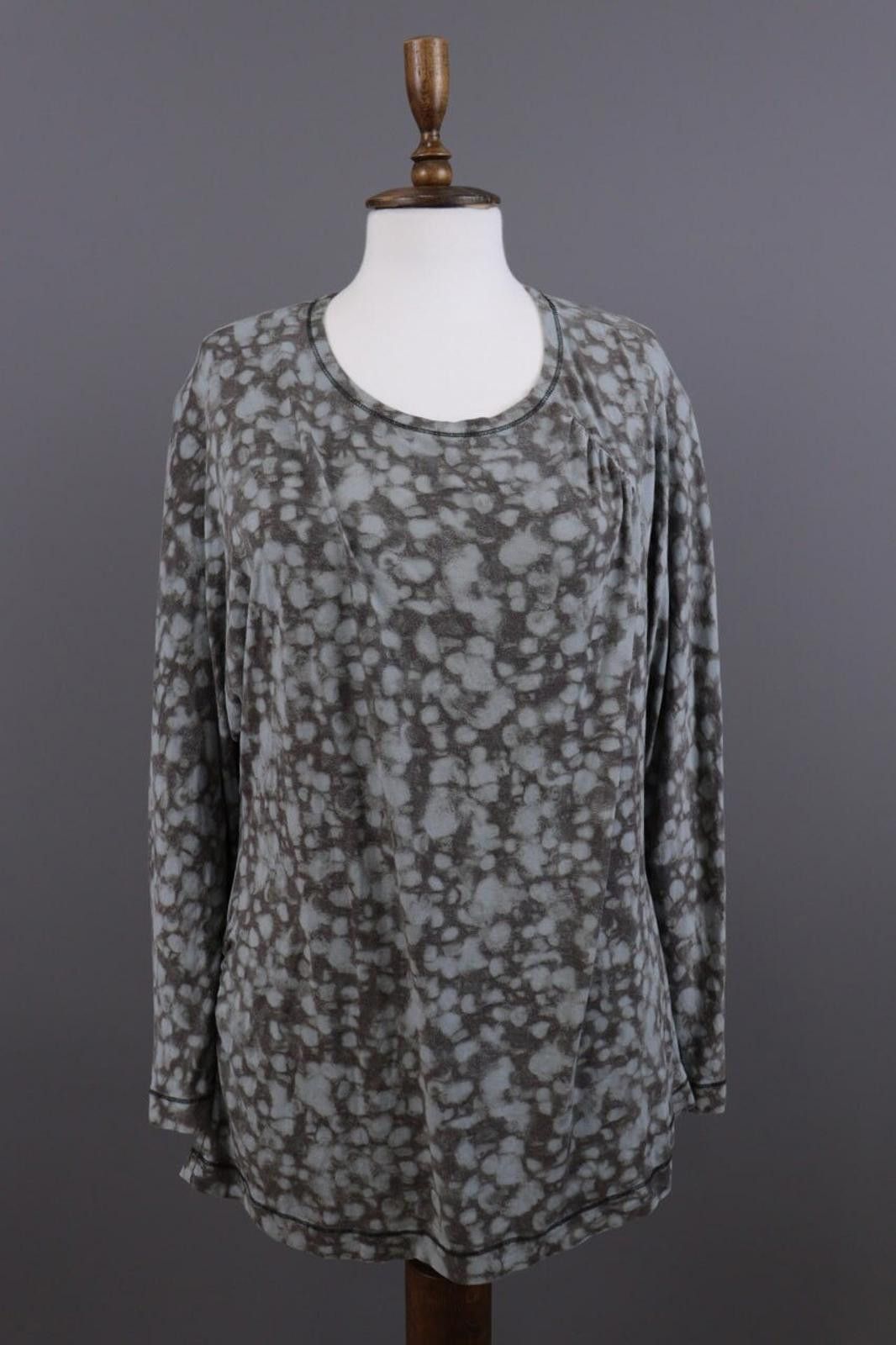 Oscar De La Renta Oska Gray Printed Relaxed Lagenlook Tunic Dress Size 4 Size S / US 4 / IT 40 - 1 Thumbnail