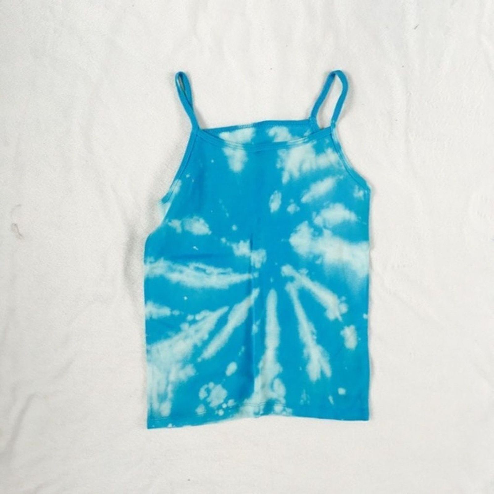 Other Dyes by MacKay Blue Tie-Dye Tank Top Cami | Sz YL Size XS / US 0-2 / IT 36-38 - 3 Thumbnail
