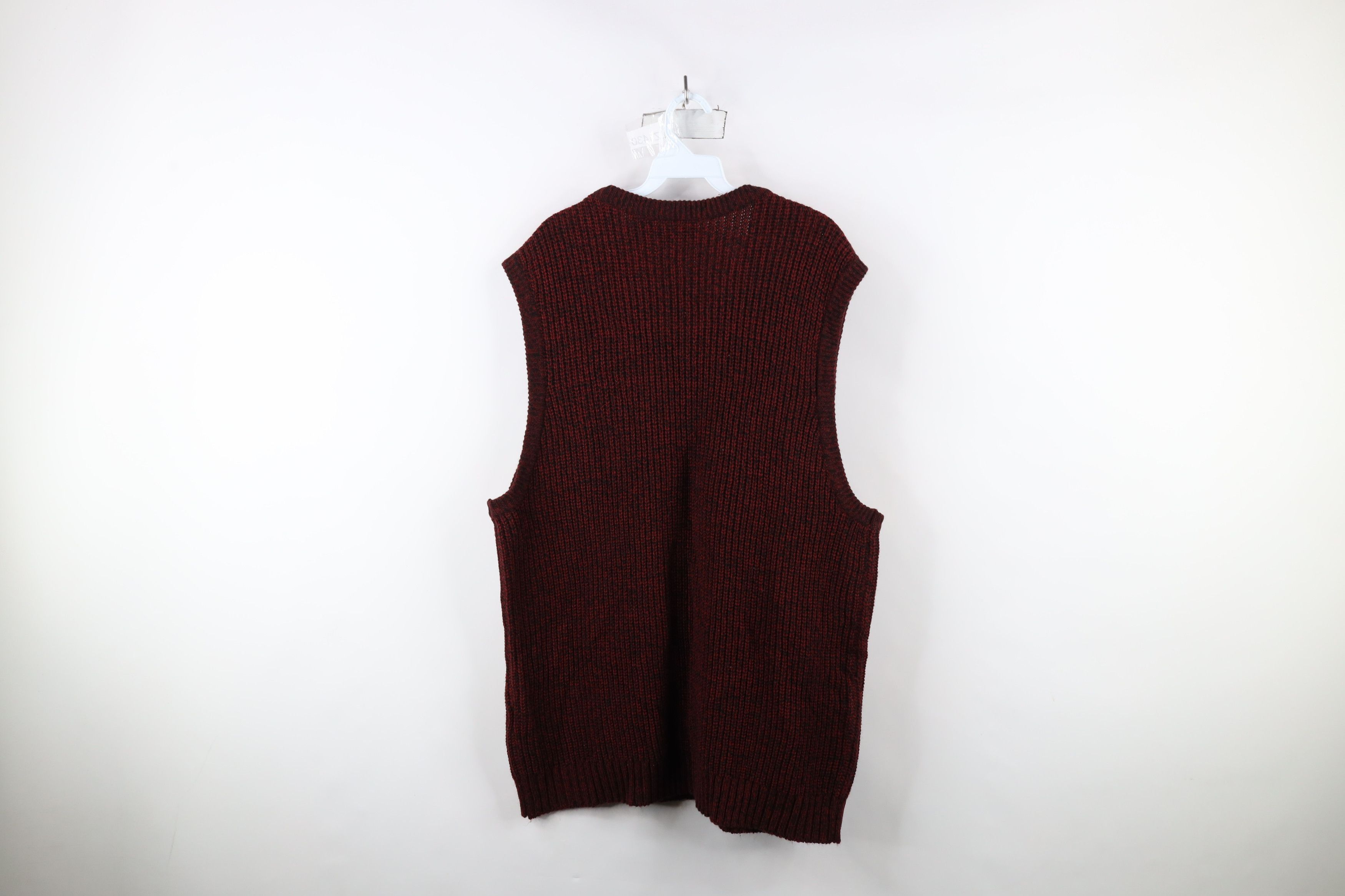 Vintage Vintage 90s Streetwear Ribbed Knit V-Neck Sweater Vest Red Size US XXL / EU 58 / 5 - 5 Thumbnail