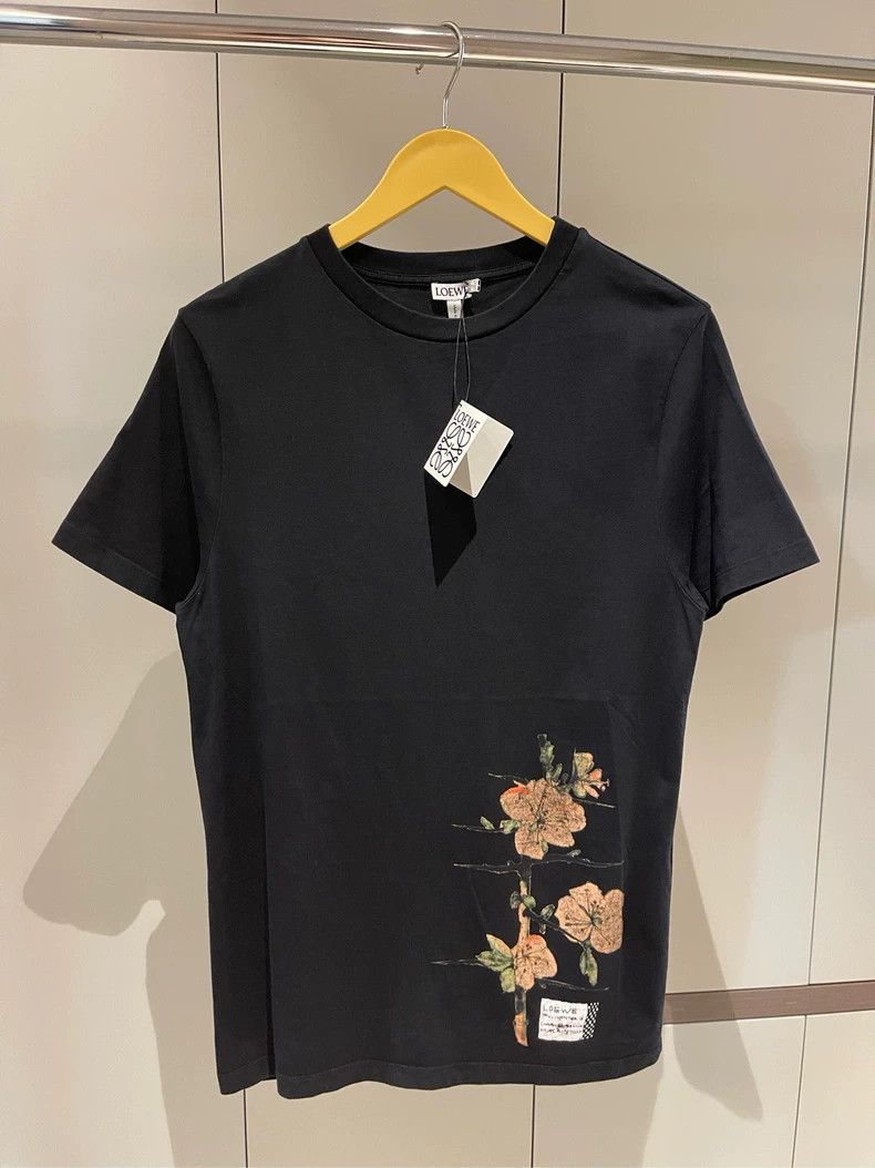 Loewe LOEWE Black floral perforated Logo short sleeve T-shirt Size M / US 6-8 / IT 42-44 - 3 Thumbnail