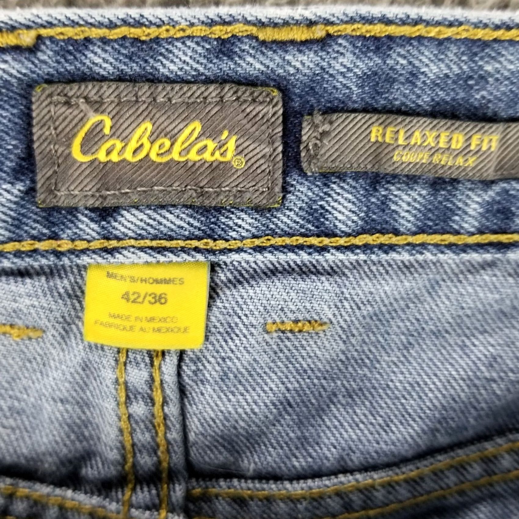Vintage Cabela's Jeans Mens 42X33 Blue Relaxed Fit Denim Big & Tall Straight Jeans Mens Blue 42X33 90s American Classic Theme Clothing Size US 42 / EU 58 - 2 Thumbnail