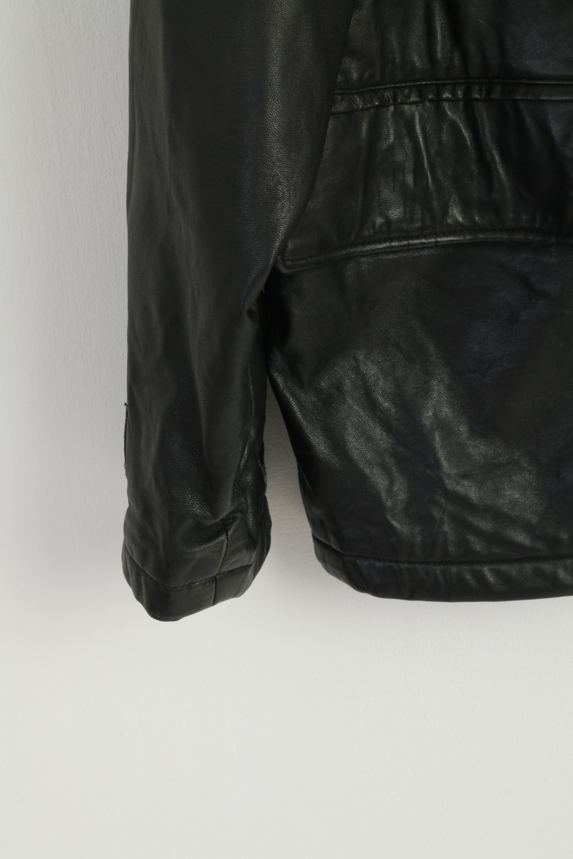 Vintage Offset Wear Men L Jacket Black Leather Soft Pilot 0496 Size US L / EU 52-54 / 3 - 4 Thumbnail