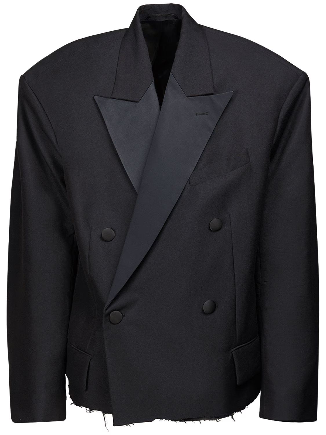 Balenciaga o1in1g1124 Dup / Cropped Tuxedo Blazer in Black Size US S / EU 44-46 / 1 - 1 Preview